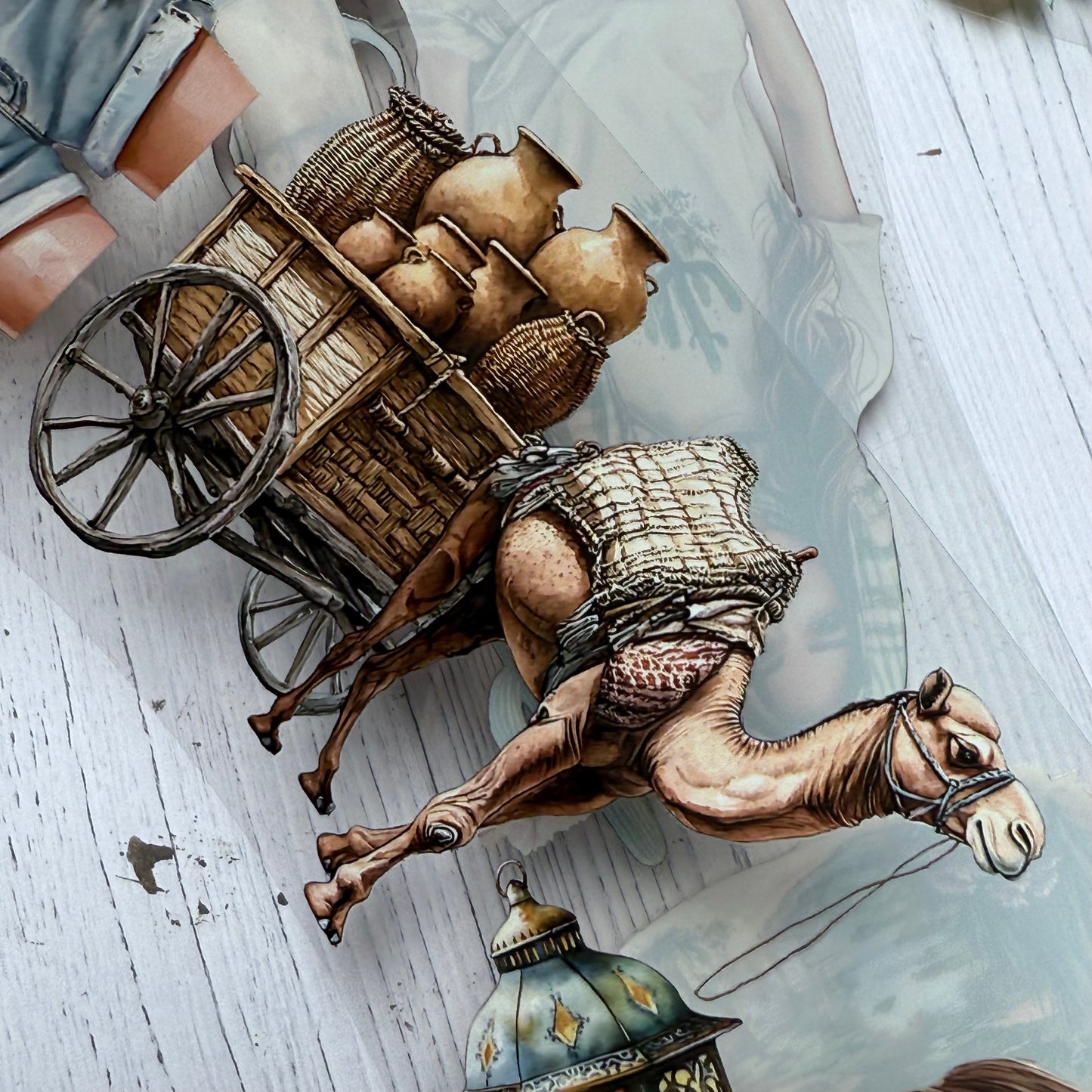 PET 3D raised Summery and Summer Desert tape,one roll fashion, junk journal, scrapbooking,bullet journal, card making.