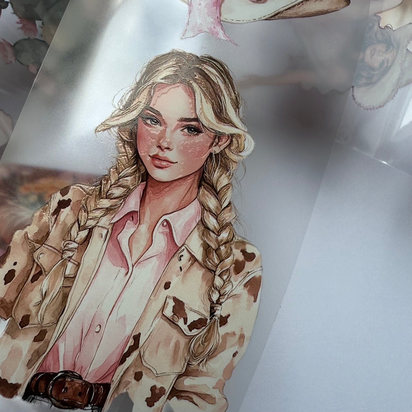 PET 3D raised Disco Cowgirl and Howdy Gals tape,one roll fashion, junk journal, scrapbooking,bullet journal, card making.