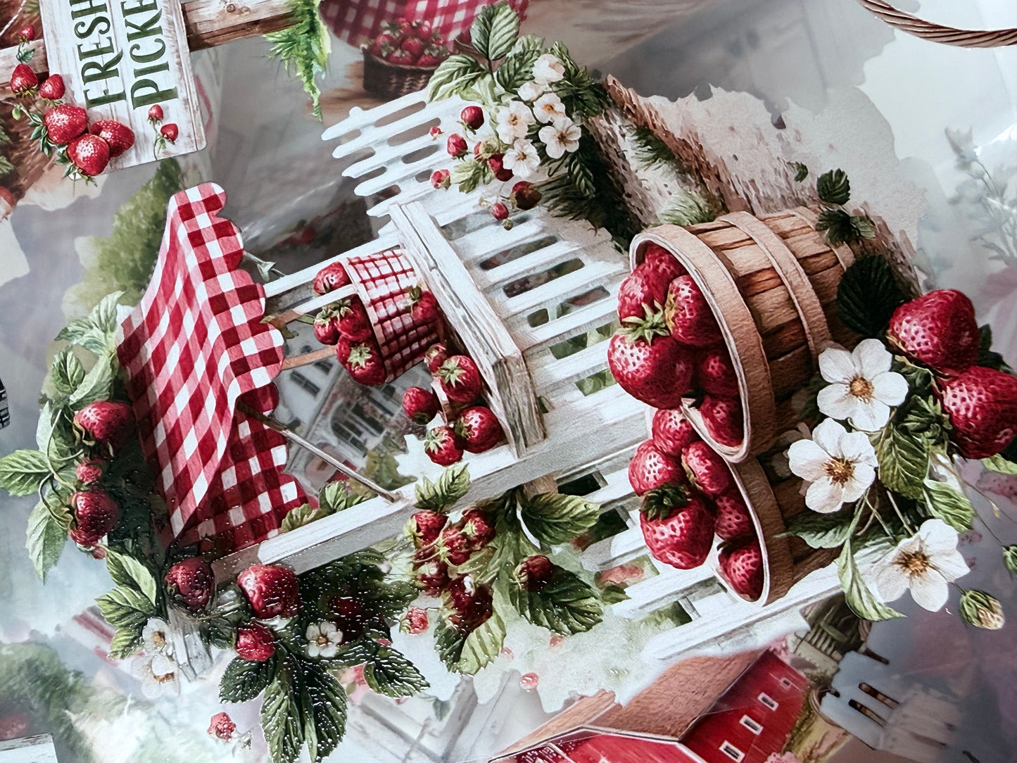 PET 3D raised Strawberry farm Landscape tape