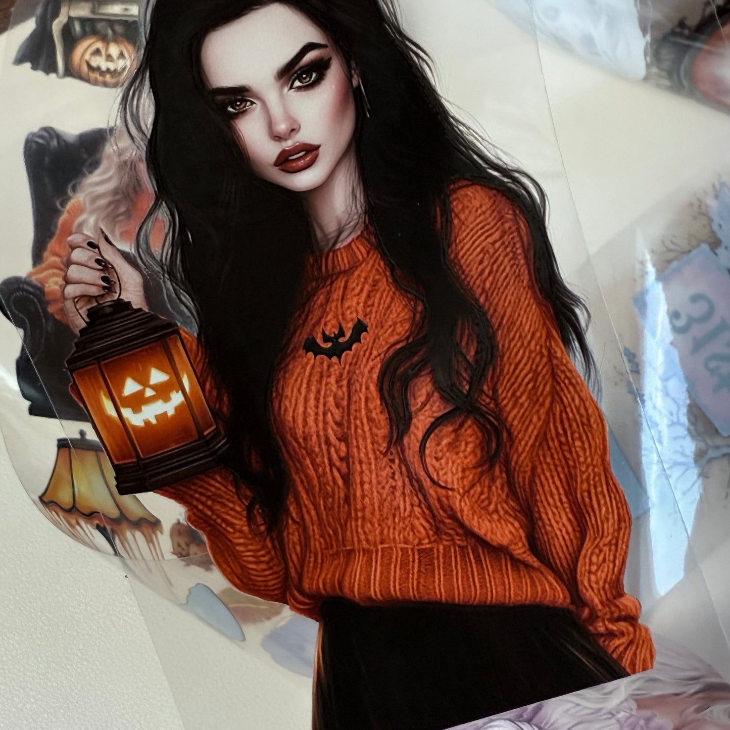 PET 3D raised Halloween Planner and Lavender Spooky tape,one roll fashion, junk journal, scrapbooking,bullet journal, card making.