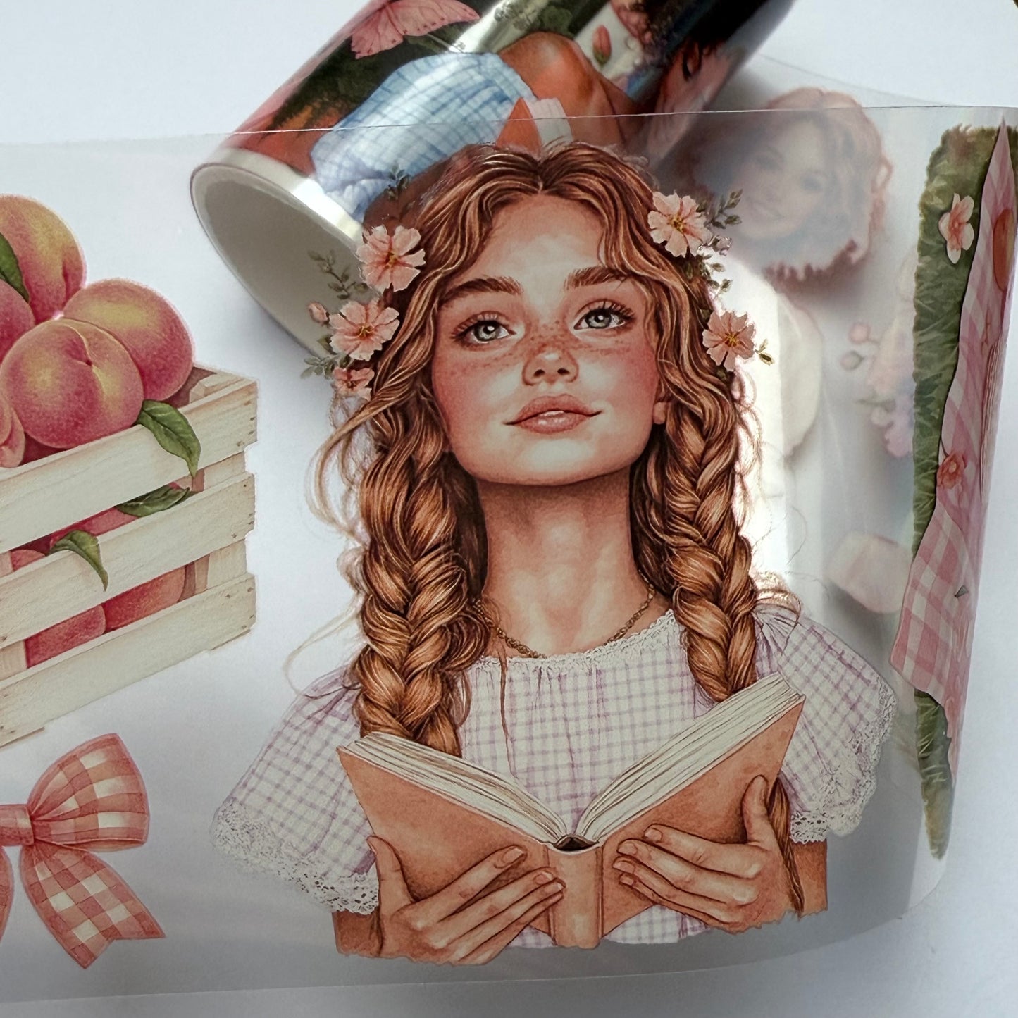 PET 3D raised Noir Coquette and Cozy peachy days tape,one roll fashion, junk journal, scrapbooking,bullet journal, card making.