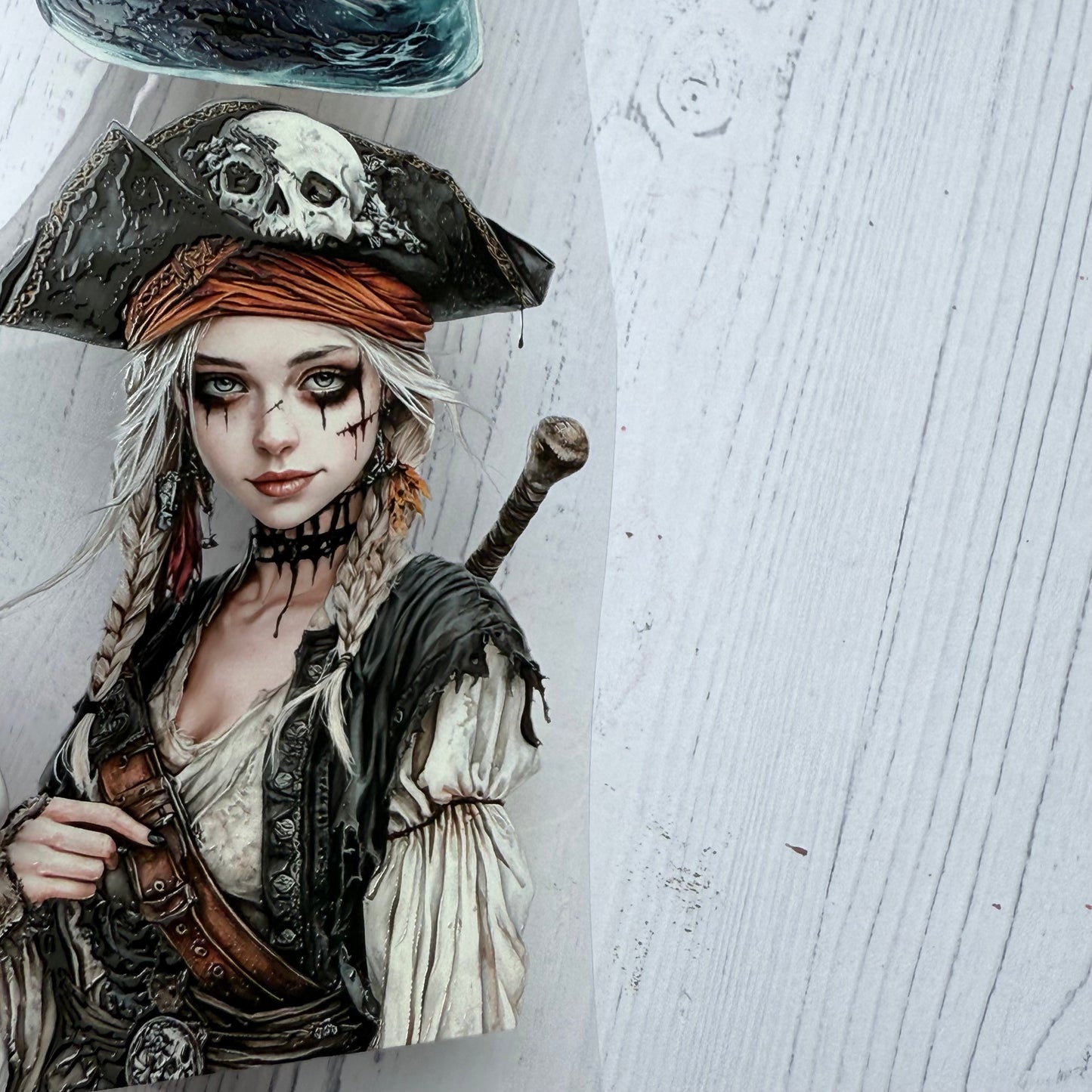 PET 3D raised Cursed Pirate and Crime tape,one roll fashion, junk journal, scrapbooking,bullet journal, card making.