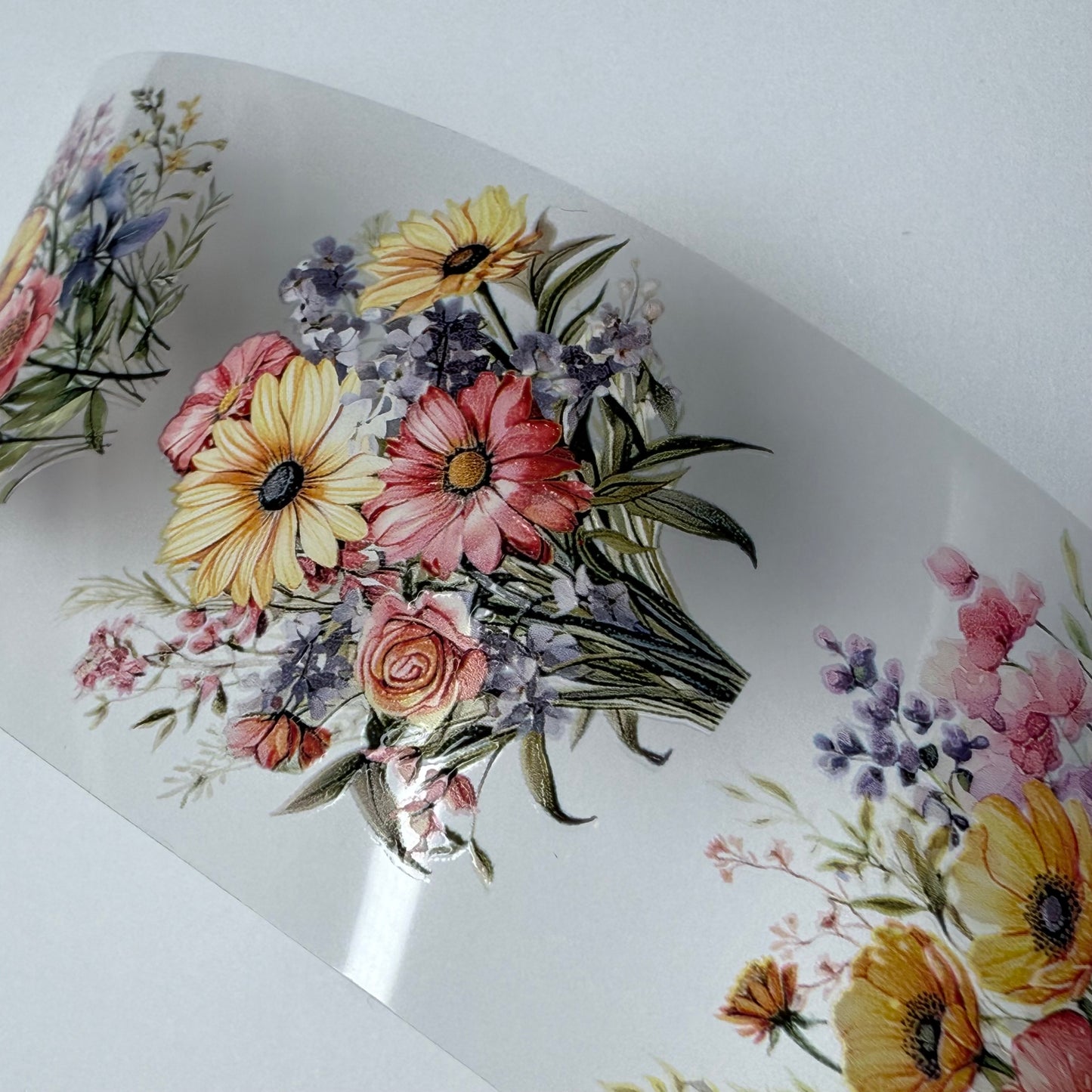 PET 3D raised flowers tape,one roll fashion, junk journal, scrapbooking,bullet journal, card making.