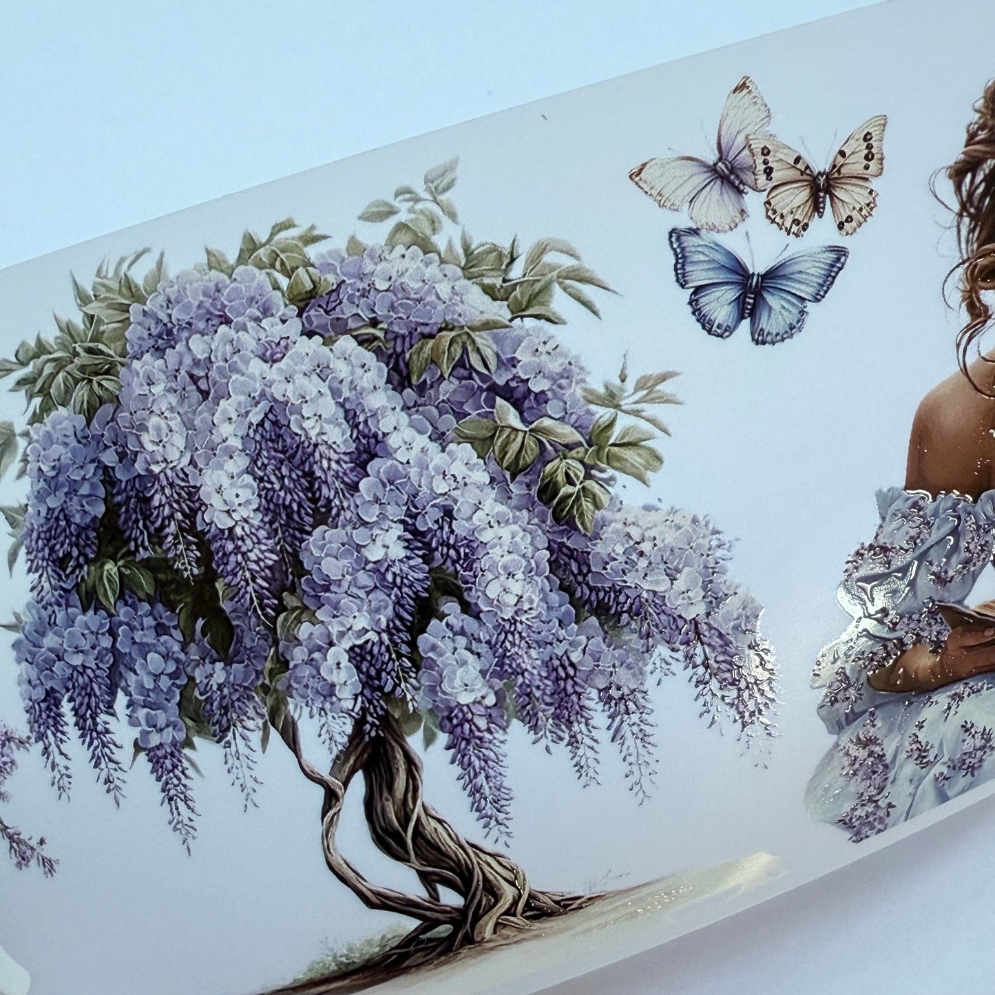 PET 3D raised tape Lilac and Blue garden tape,one roll fashion, junk journal, scrapbooking,bullet journal, card making.