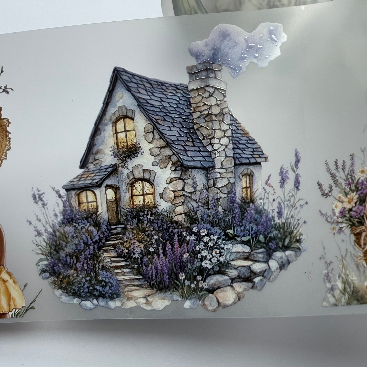 PET 3D raised tape Willdflower, Apothecary and field of dream cottage tape,one roll fashion, junk journal, scrapbooking,bullet journal, card making.