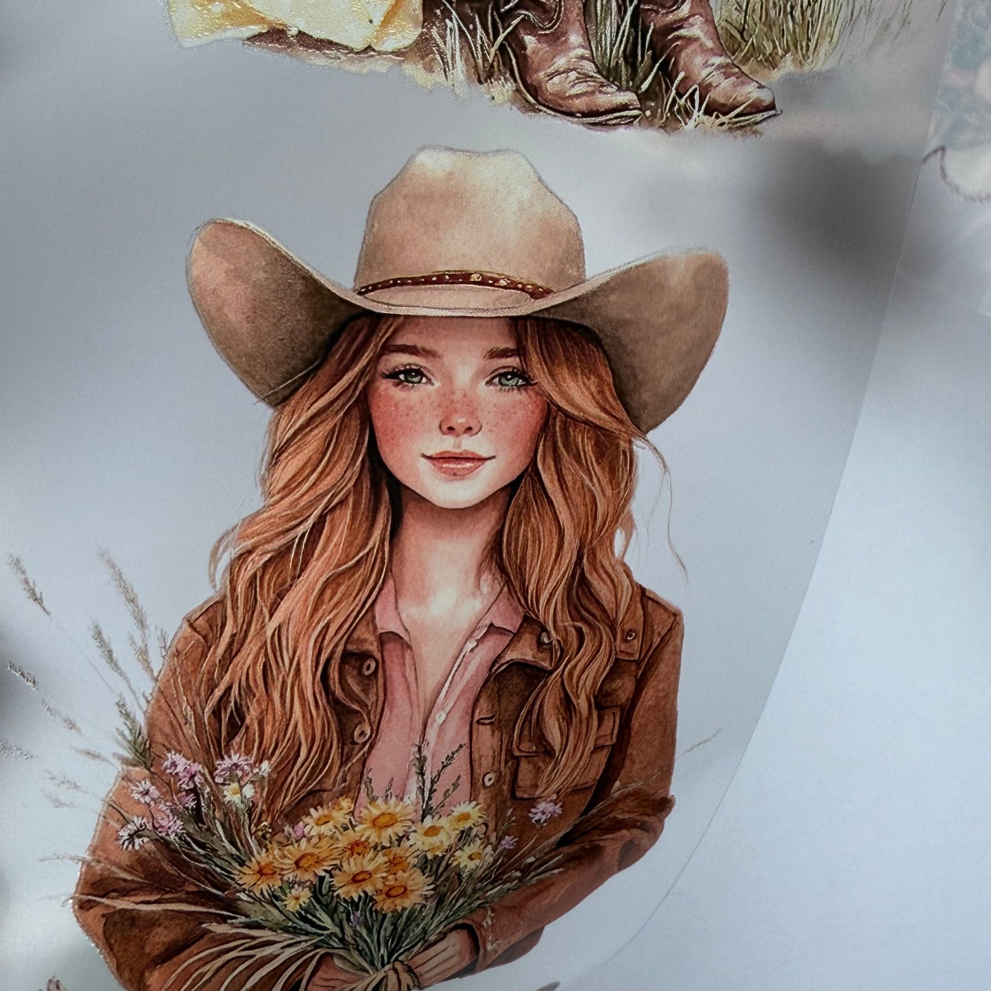 PET 3D raised Disco Cowgirl and Howdy Gals tape,one roll fashion, junk journal, scrapbooking,bullet journal, card making.
