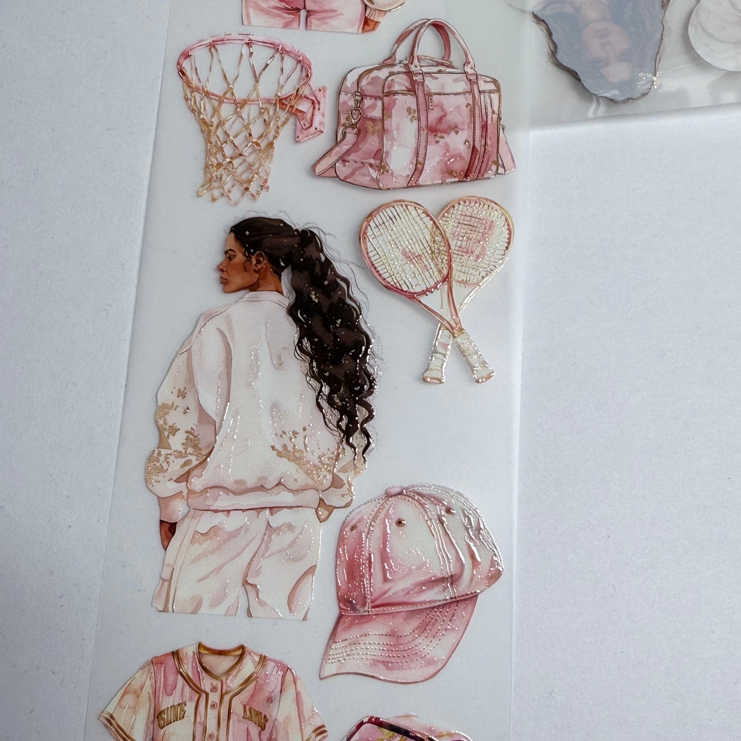 PET 3D raised sporty spring and cottage soul tape,one roll fashion, junk journal, scrapbooking,bullet journal, card making.