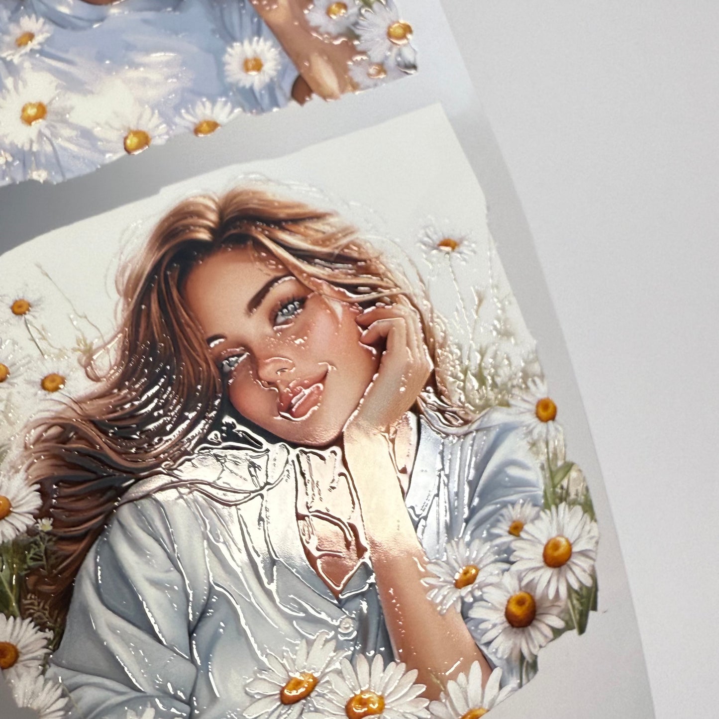 PET 3D raised cowgirl and girl and spring meadow tape,one roll fashion, junk journal, scrapbooking,bullet journal, card making.