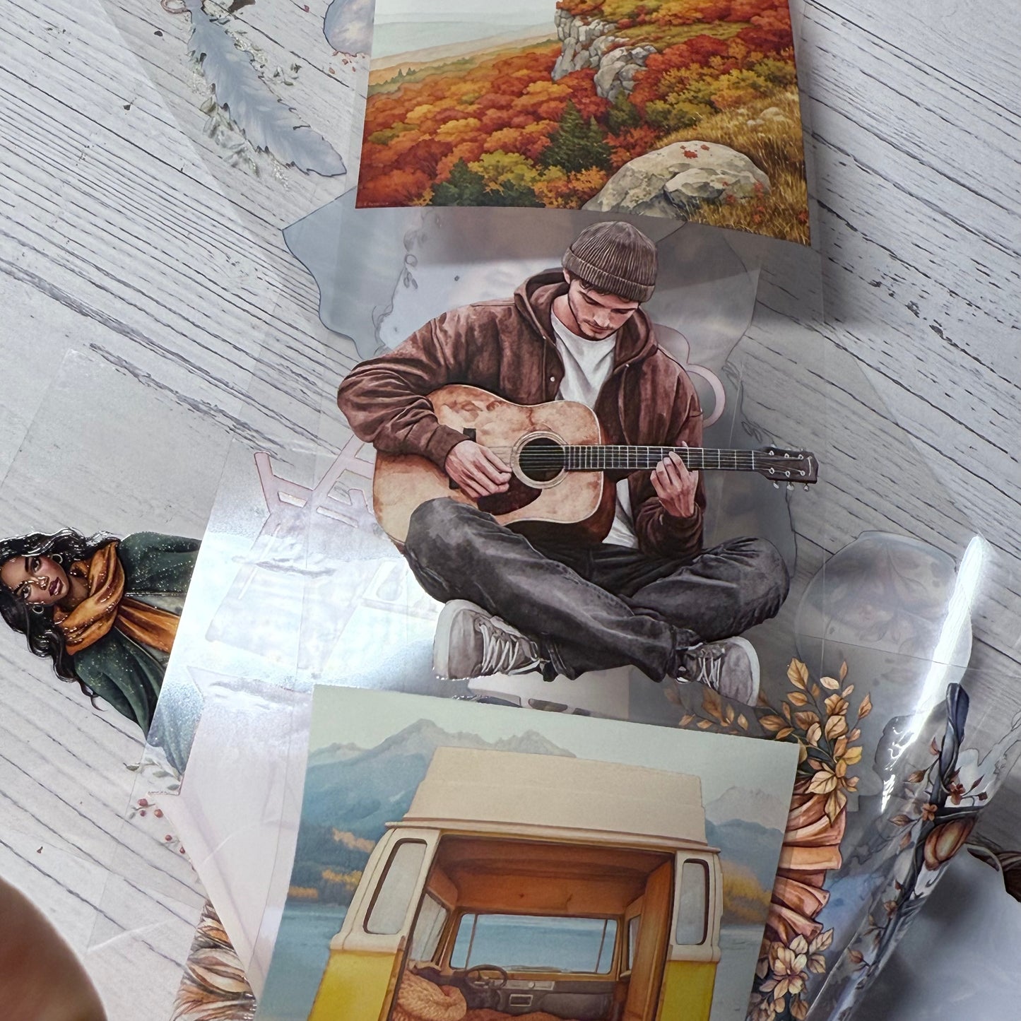 PET 3D raised Autumn magic witchery and Fall van life tape,one roll fashion, junk journal, scrapbooking,bullet journal, card making.