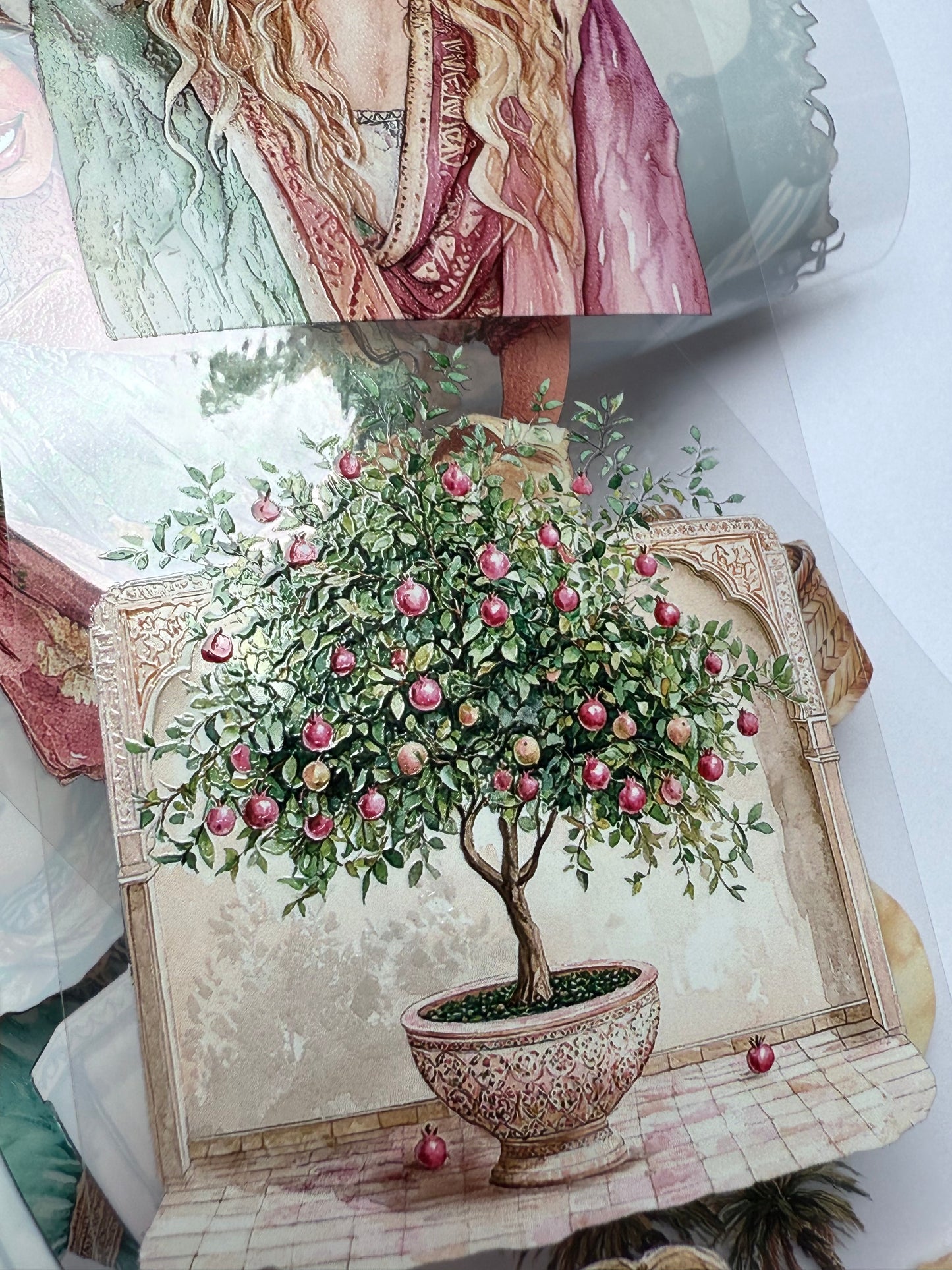 PET 3D raised French riviera and Maroccan escape tape,one roll fashion, junk journal, scrapbooking,bullet journal, card making.