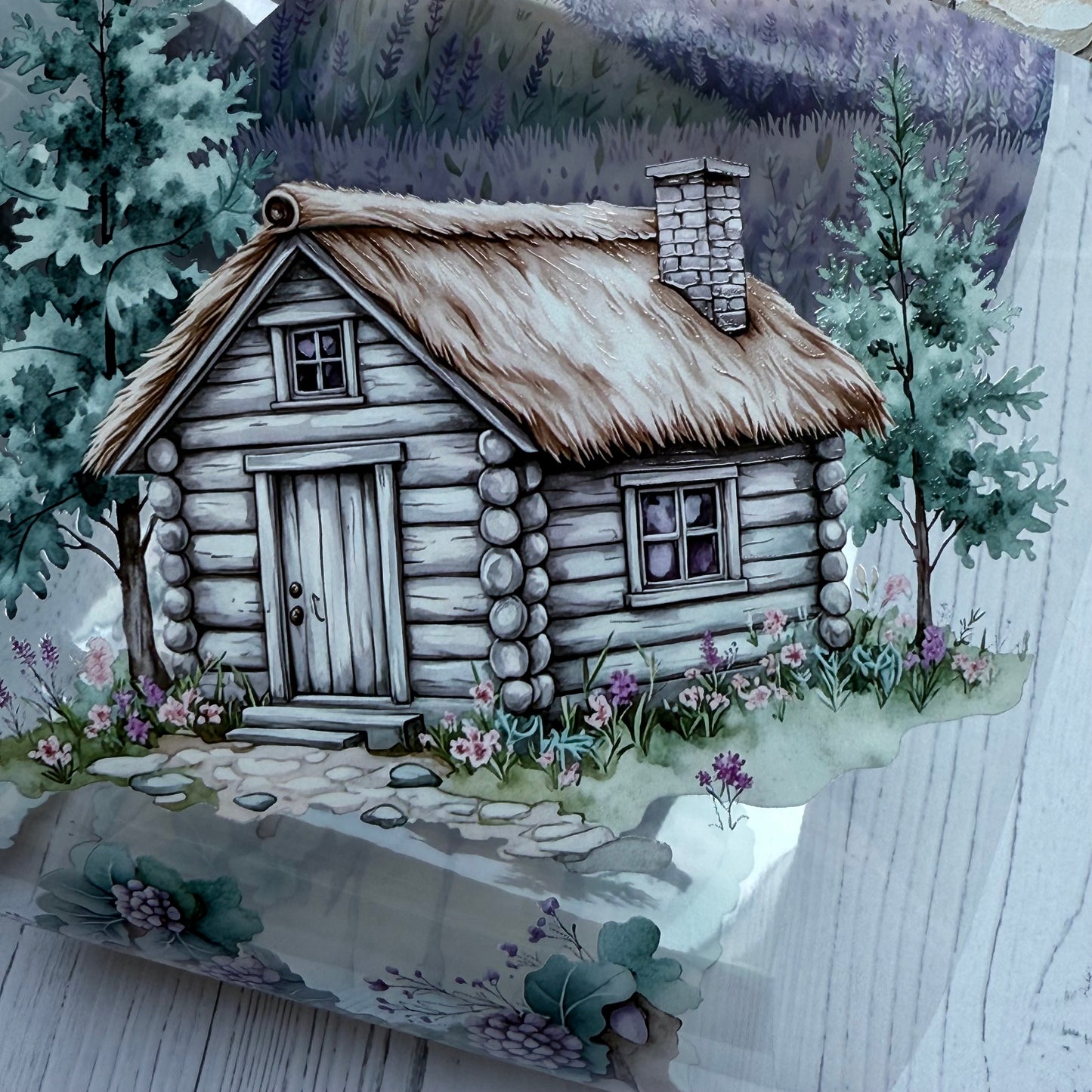 PET 3D raised Landscape tape,one roll fashion, junk journal, scrapbooking,bullet journal, card making.