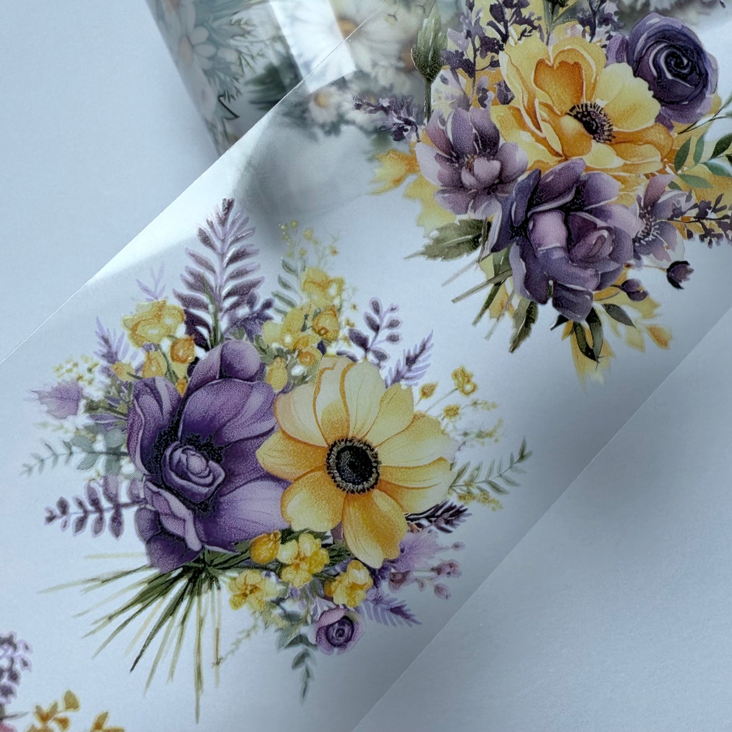 PET 3D raised flowers tape,one roll fashion, junk journal, scrapbooking,bullet journal, card making.