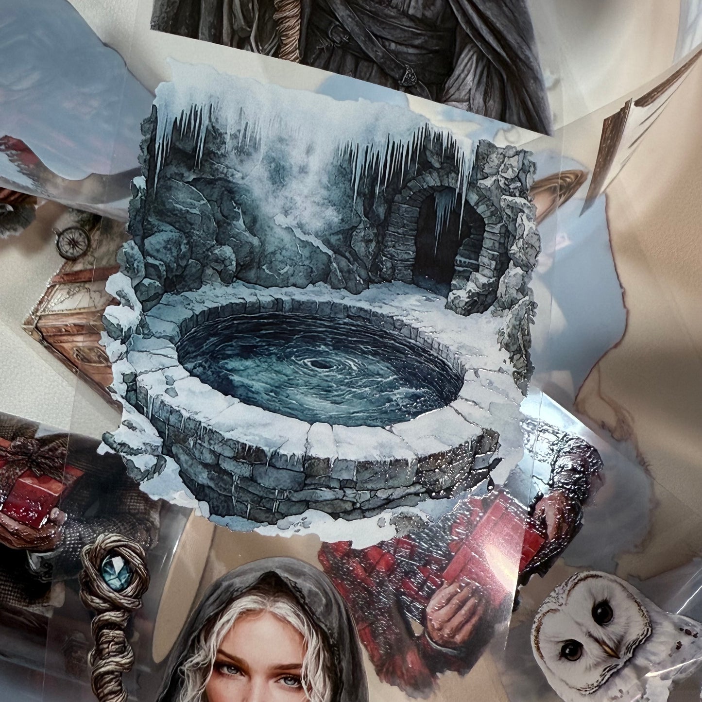 PET 3D raised Dark Academia Christmas and Winterwood Witch tape,one roll fashion, junk journal, scrapbooking,bullet journal, card making.