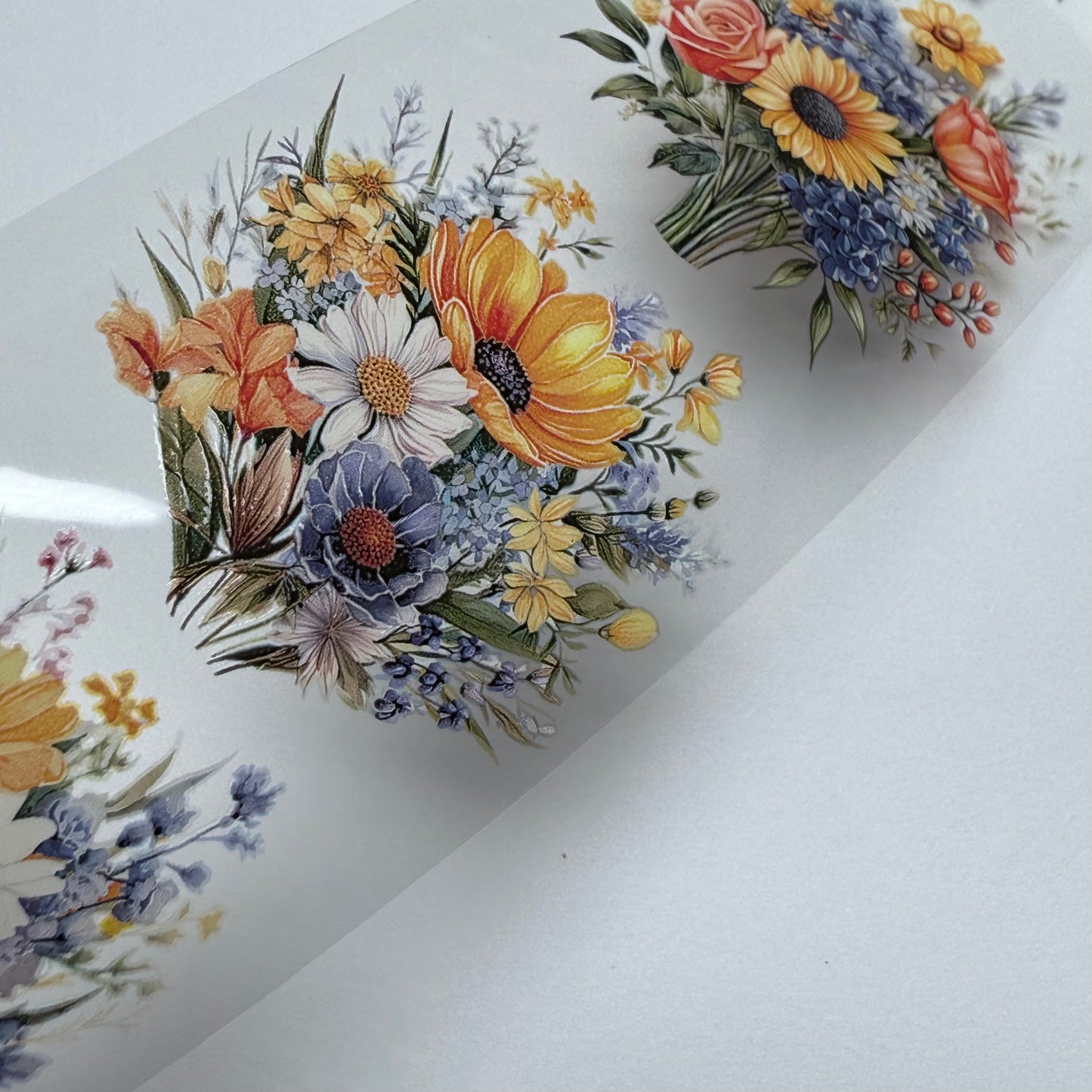 PET 3D raised flowers tape,one roll fashion, junk journal, scrapbooking,bullet journal, card making.