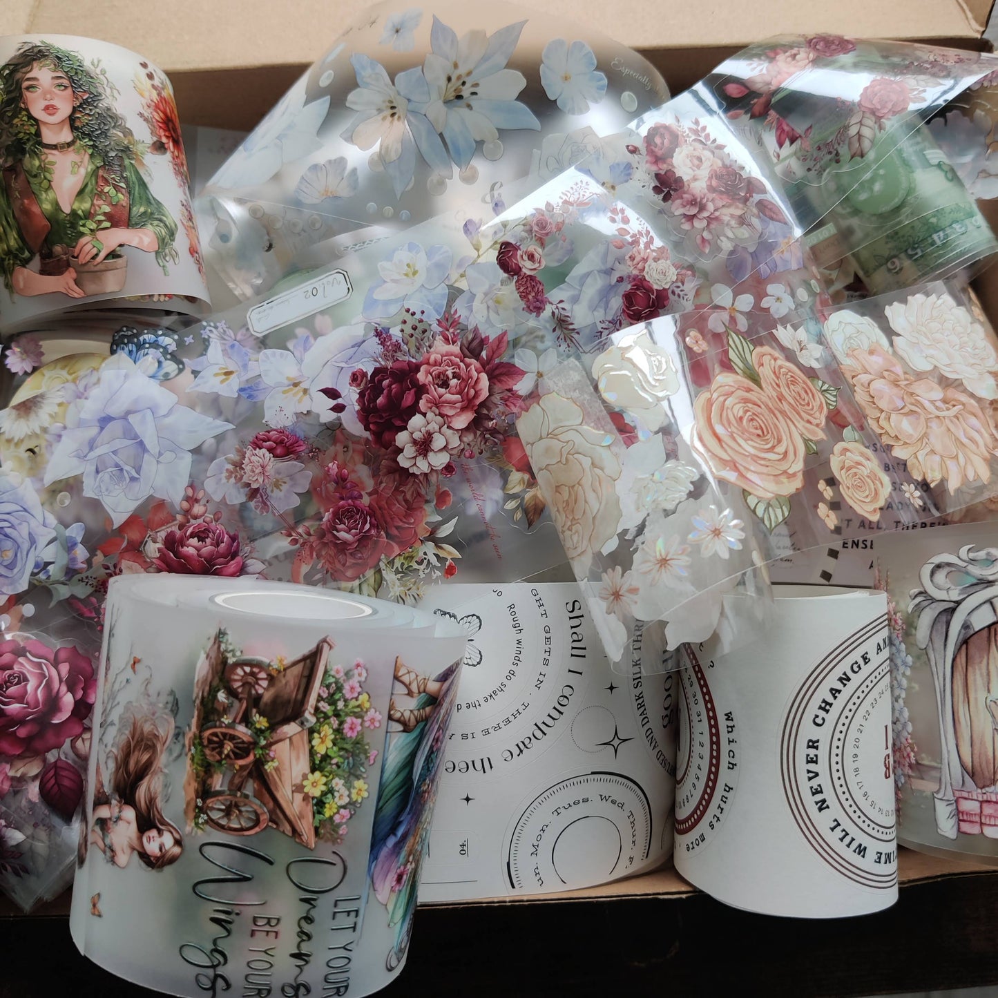 SURPRISE Sticker and Washi tape box for scrapbook, gift box junk journal, scrapbooking, bullet journal, planners,card making, wedding