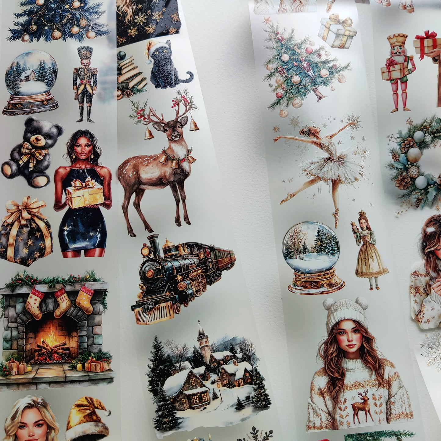 PET 3D raised tape 2 color Christmas day tape,one roll vintage fashion, junk journal, scrapbooking,bullet journal, card making.