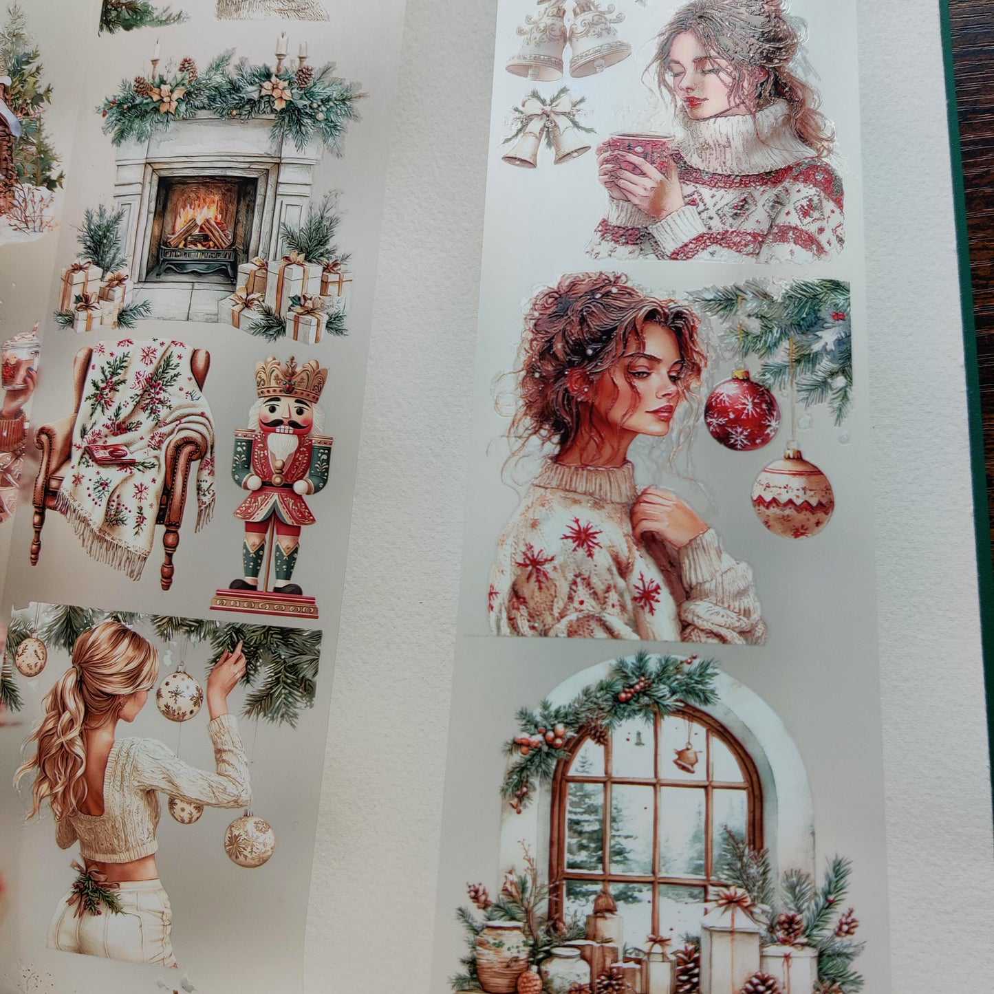 PET 3D raised tape boho and gingerbread Christmas day tape,one roll vintage fashion, junk journal, scrapbooking,bullet journal, card making.