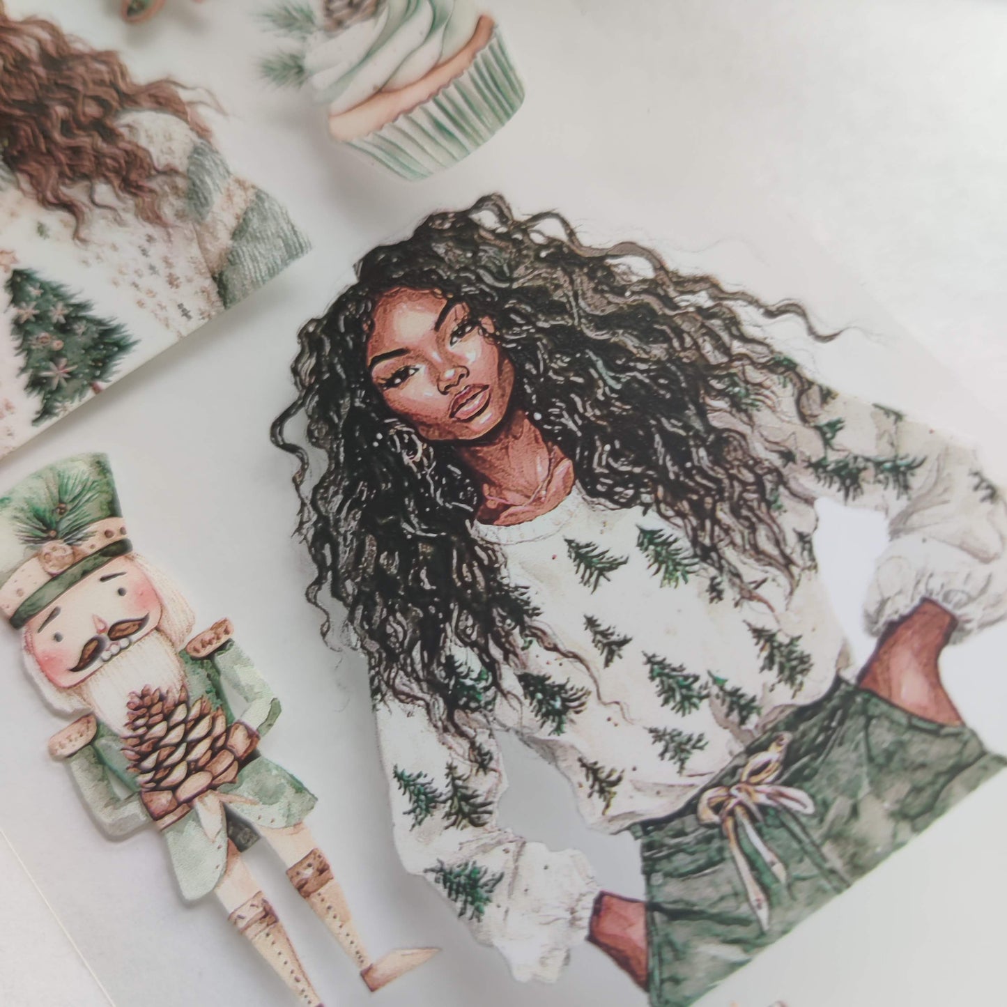 PET 3D raised tape Christmas candy cane tape,one roll vintage fashion, junk journal, scrapbooking,bullet journal, card making.