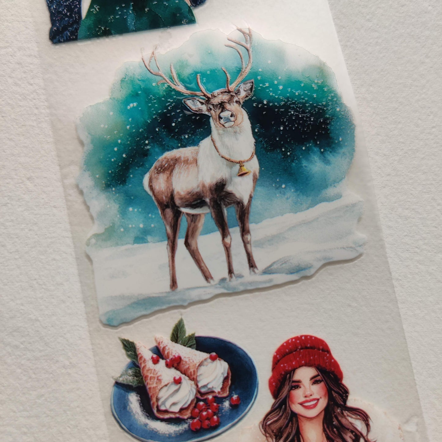 PET 3D raised tape polar night and cozy movie tape,one roll fashion, junk journal, scrapbooking,bullet journal, card making.