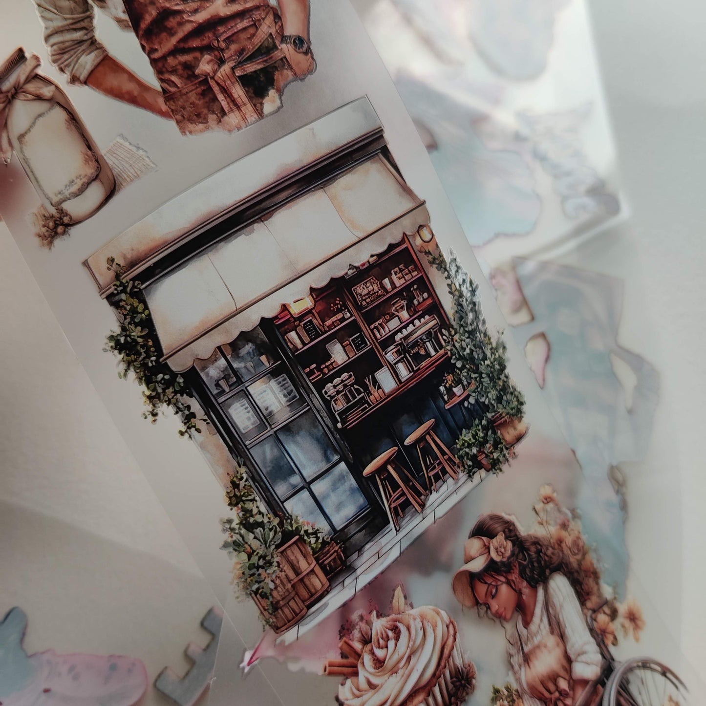 PET 3D raised tape coffe and fierce tape,one roll fashion, junk journal, scrapbooking,bullet journal, card making.