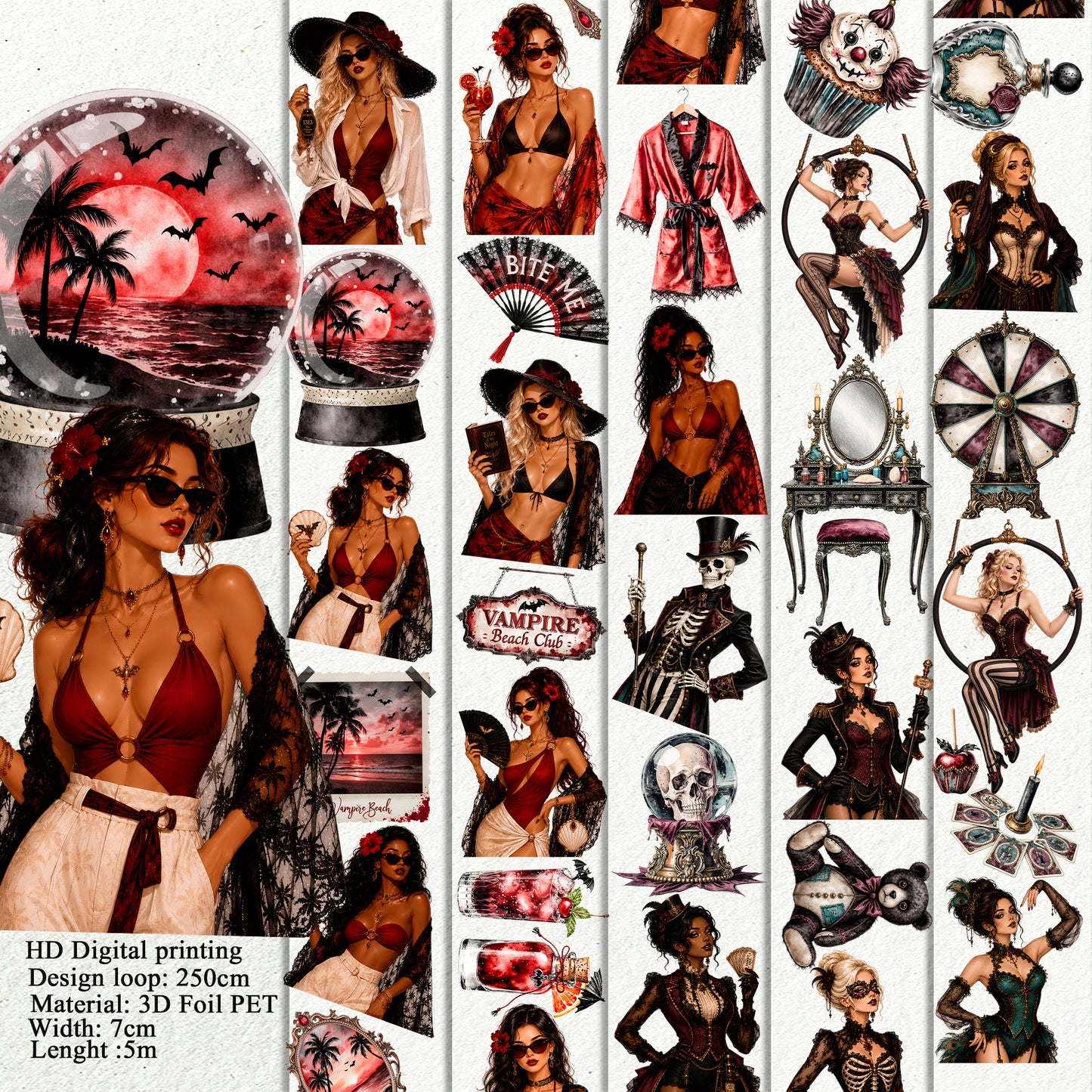 BUNDLE Vampire Club PET 3D raised tape