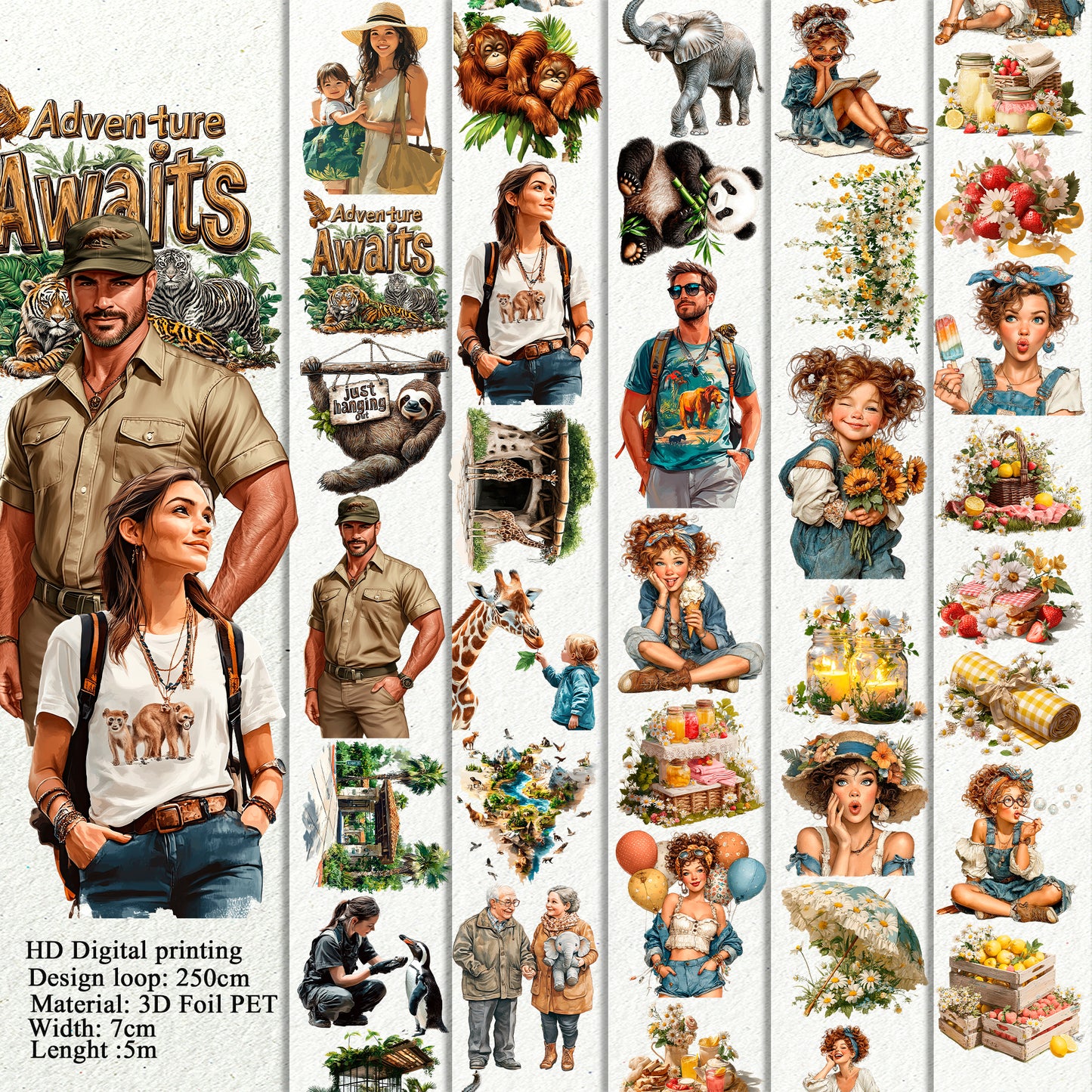 Zoo Day and Picnic in the Park PET 3D raised tape