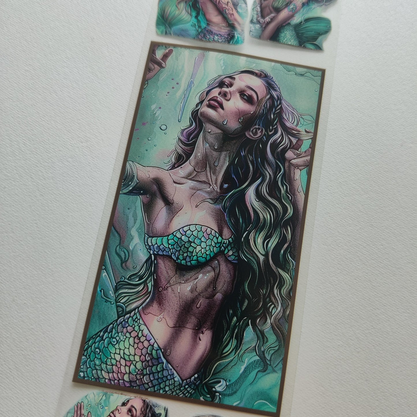 PET 3D raised tape Mermaid girls ,one roll, junk journal, scrapbooking,bullet journal, planners,card making,paper crafts