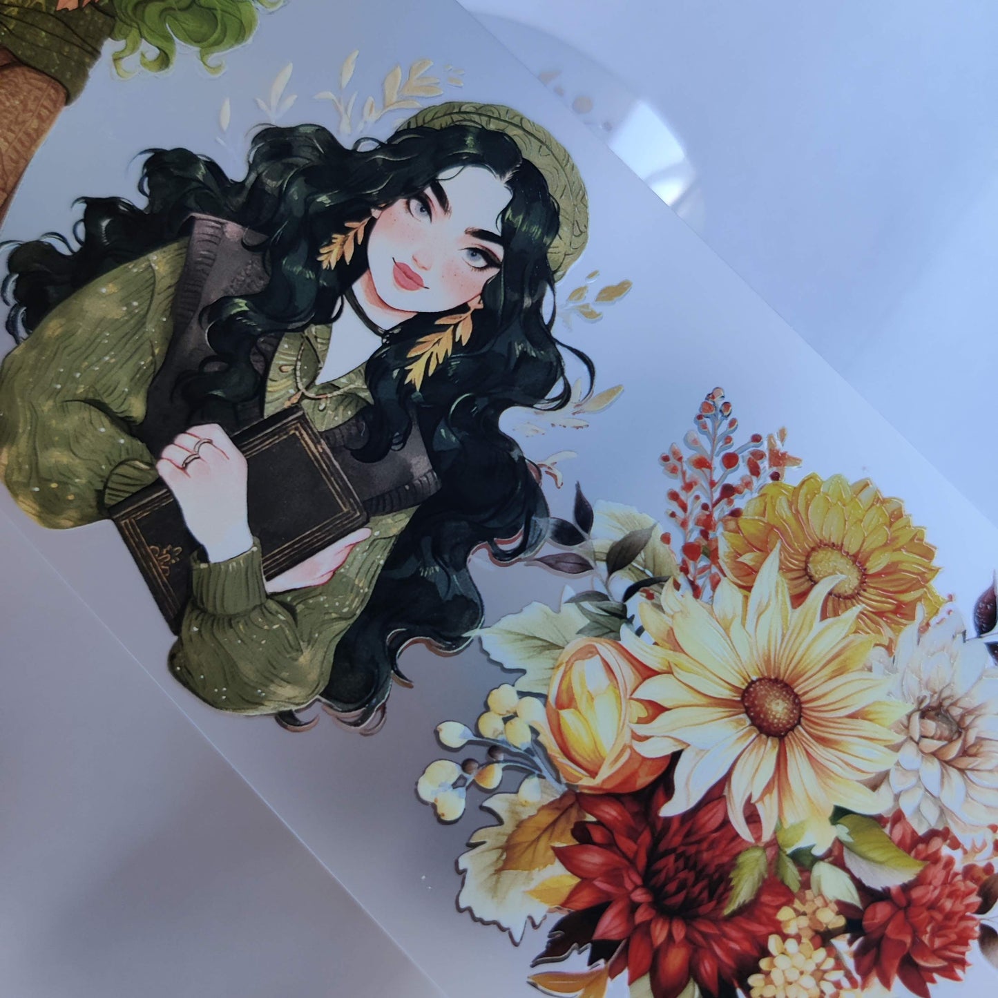 PET 3D raised tape autumn fairy girls tape,one roll vintage fashion, scrapbooking,bullet journal, planners,card making.
