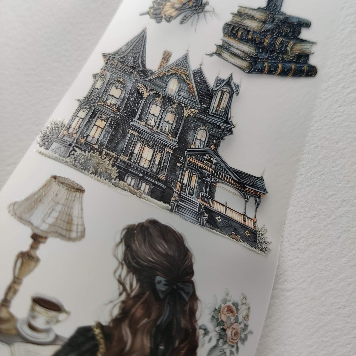 PET 3D raised tape light and dark planner tape,one roll vintage fashion, junk journal, scrapbooking,bullet journal, card making.