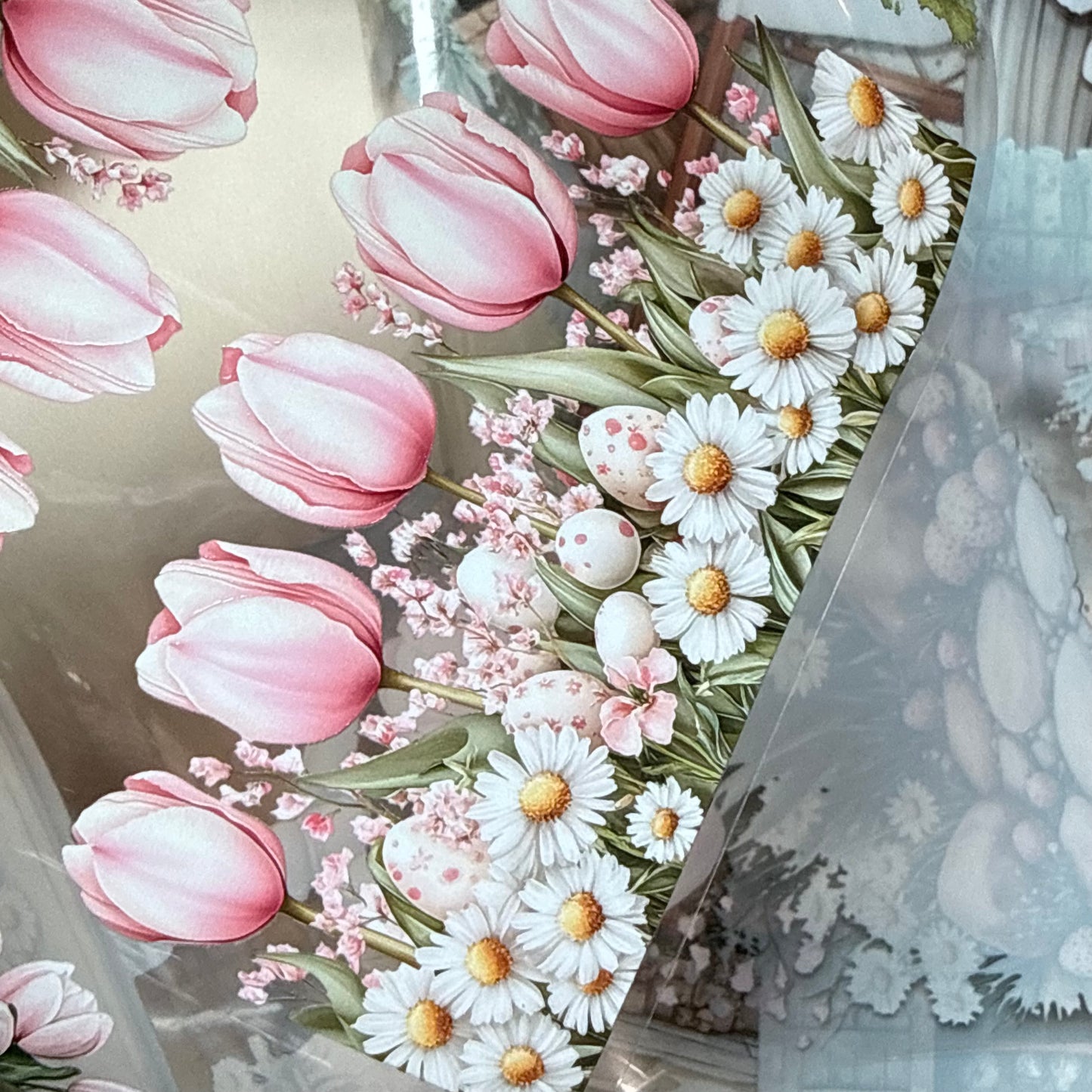PET 3D raised Spring Landscape 3 tape,one roll fashion, junk journal, scrapbooking,bullet journal, card making.
