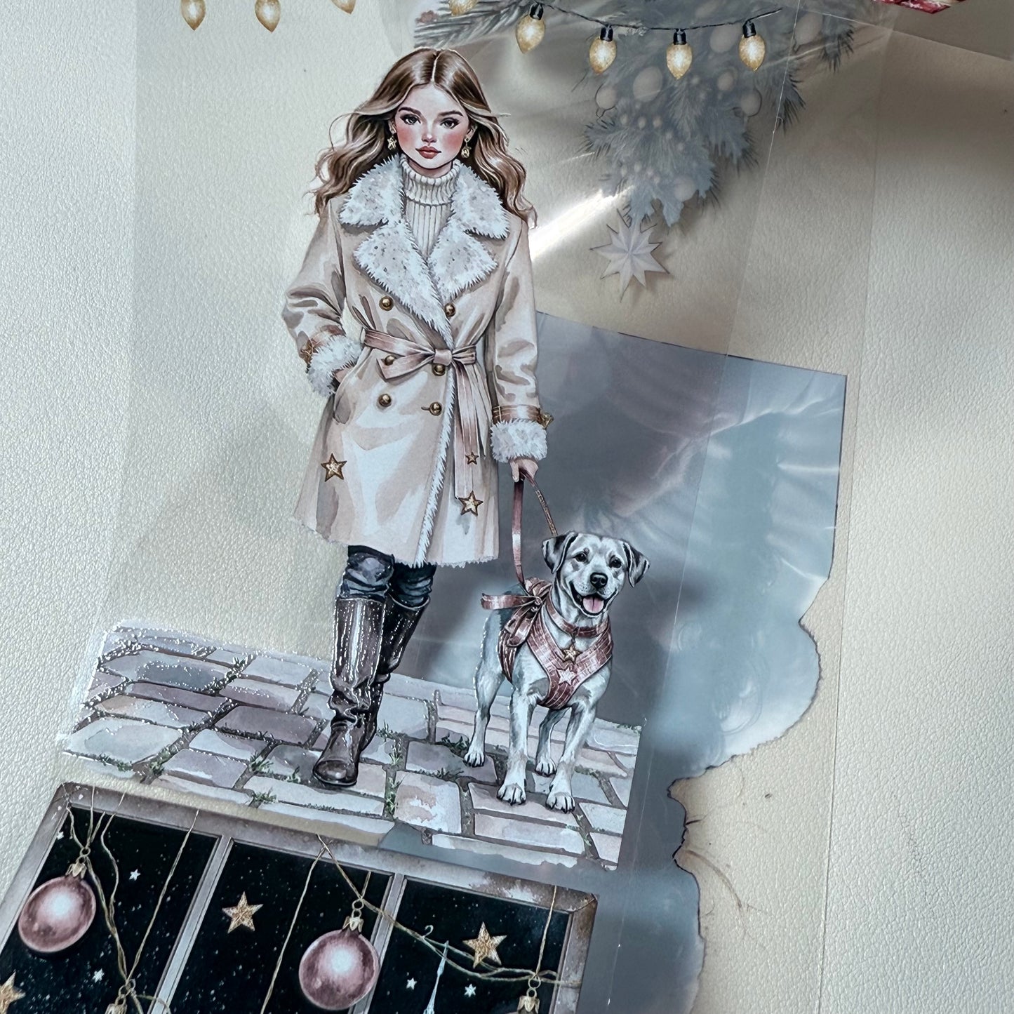 PET 3D raised Modern Christmas in the City and Festive Wonderland tape,one roll fashion, junk journal, scrapbooking,bullet journal, card making.