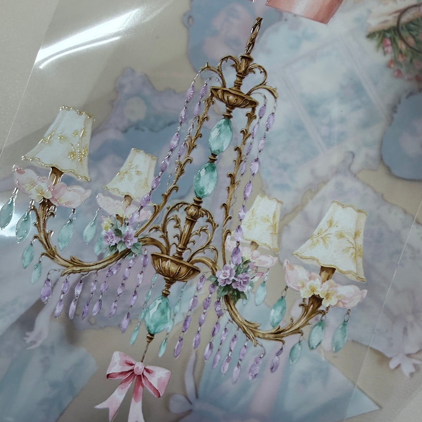Rococo Spring Dreams and  Ginham Garden PET 3D raised tape,one roll fashion, junk journal, scrapbooking,bullet journal, card making.
