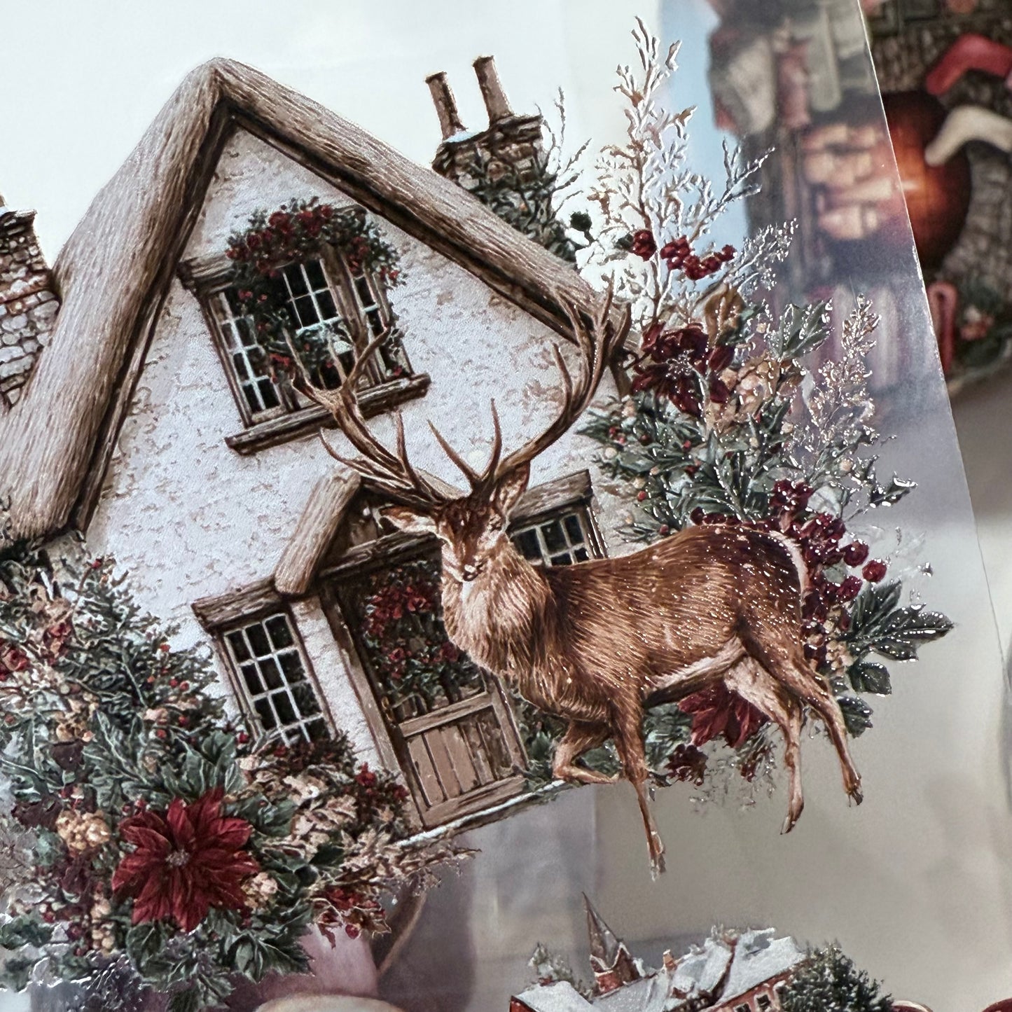 PET 3D raised Winter Hygge and Christmas Cottage tape,one roll fashion, junk journal, scrapbooking,bullet journal, card making.