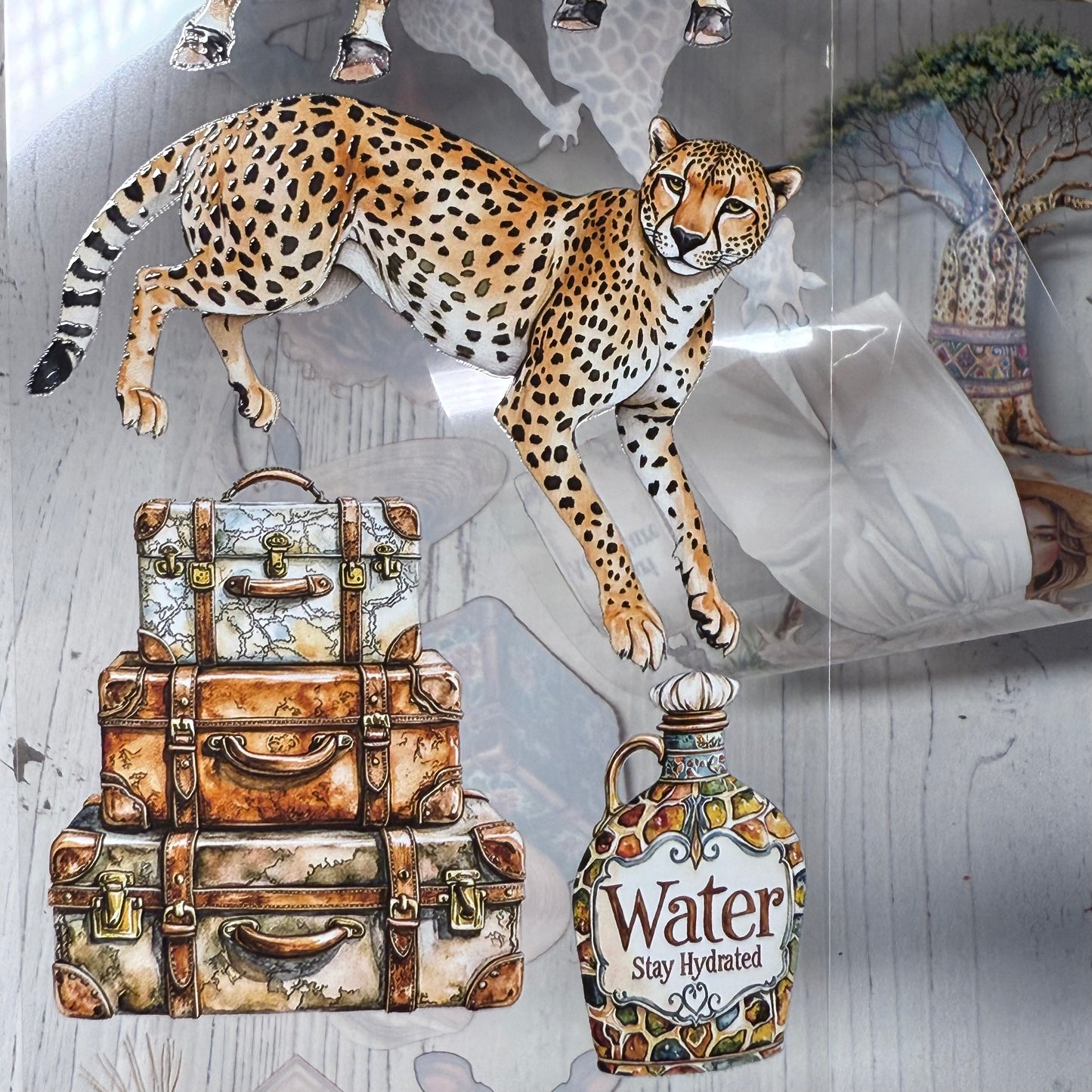 PET 3D raised African sunset and Granada dream tape,one roll fashion, junk journal, scrapbooking,bullet journal, card making.