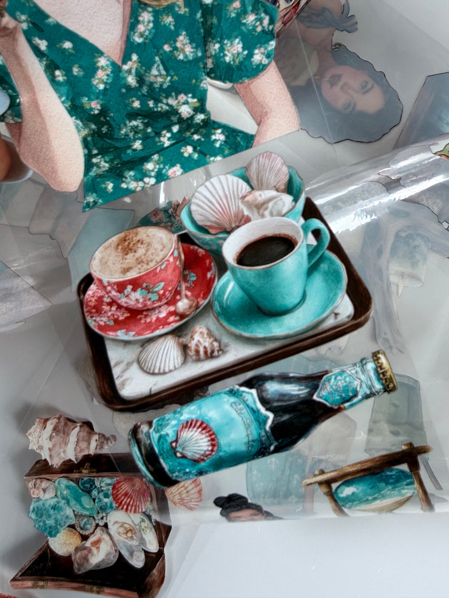 Coastal Town Cafe and Seaside coffee morning PET 3D raised tape