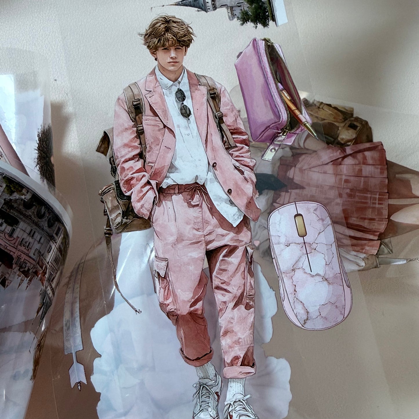 Pink School and Self Care moments PET 3D raised tape,one roll fashion, junk journal, scrapbooking,bullet journal, card making.