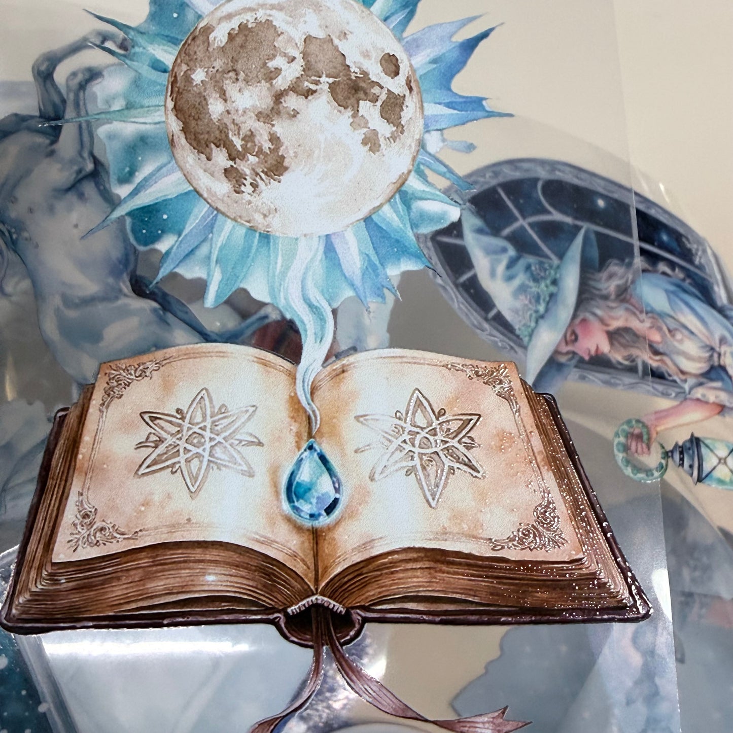 Azure Witch and Whispers of the Starfall PET 3D raised tape,one roll fashion, junk journal, scrapbooking,bullet journal, card making.