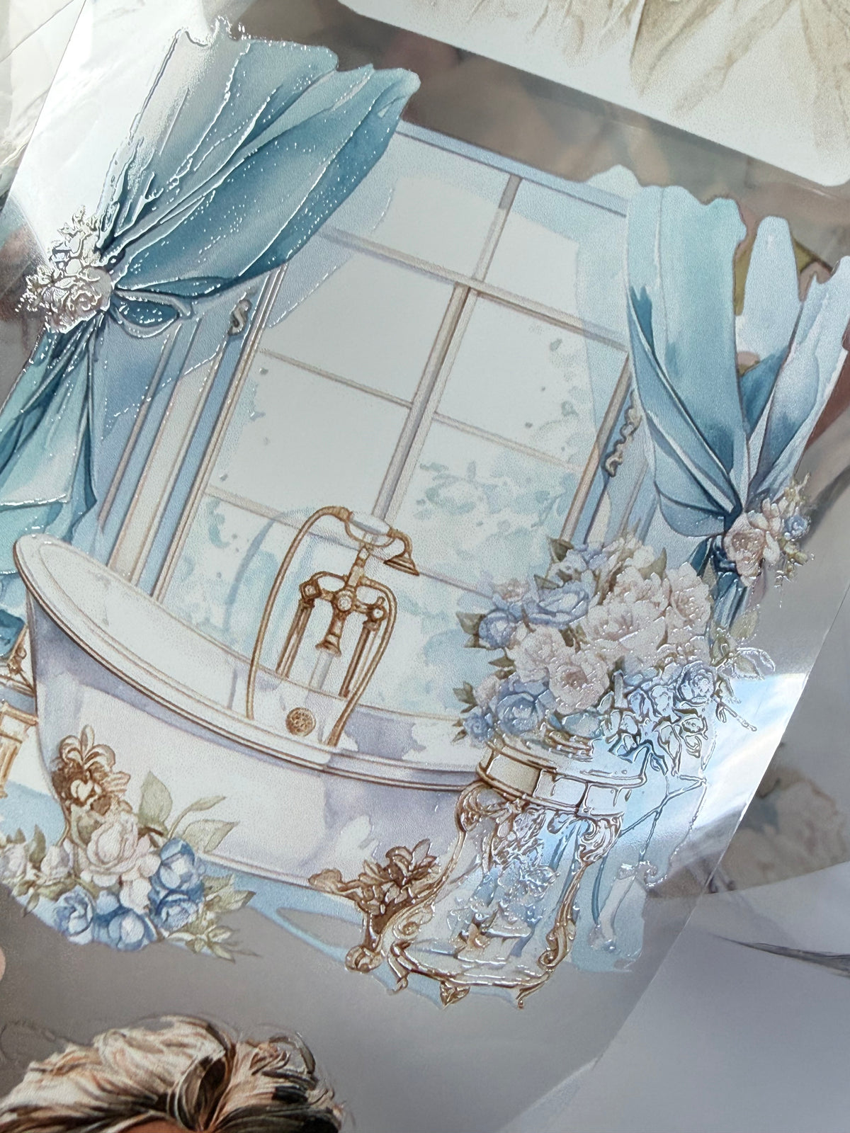 Peony Morning PET 3D raised tape