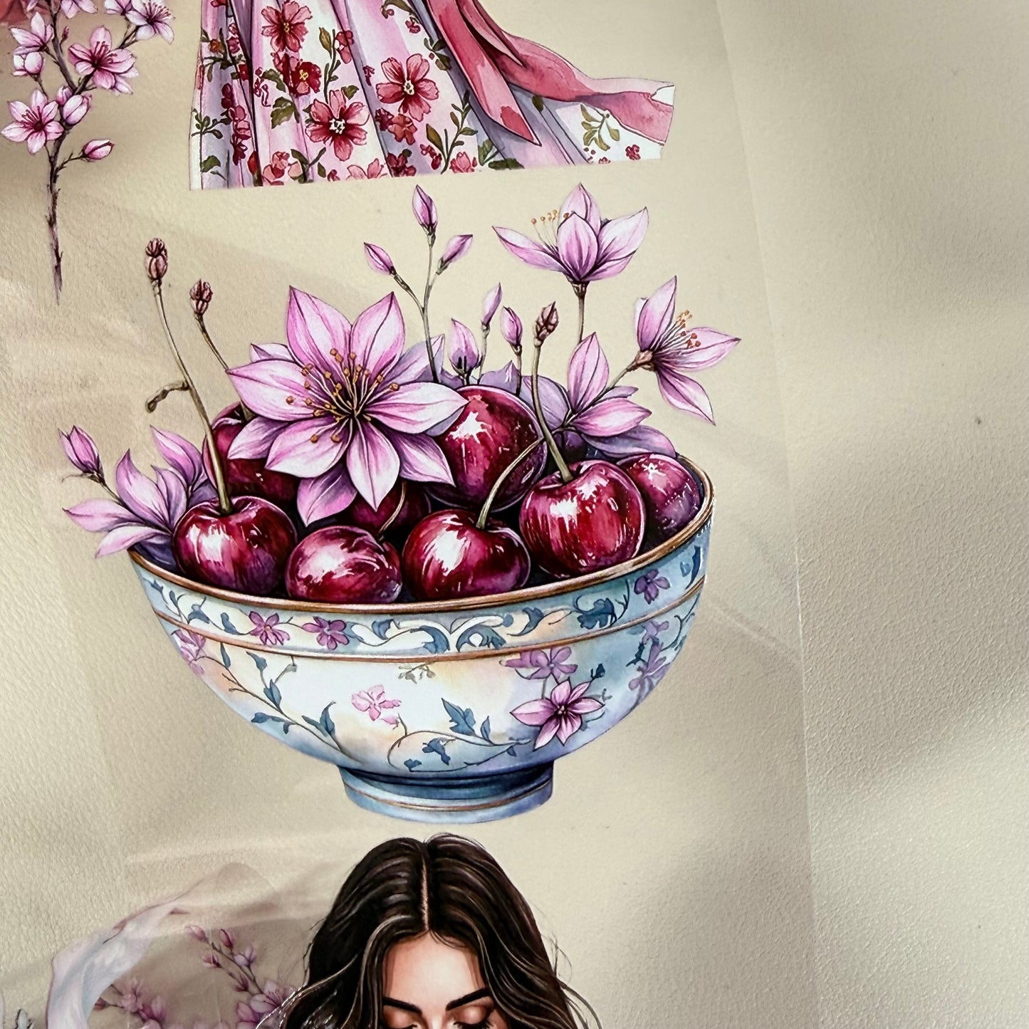 PET Magical Apothecary in Spring and Cherry Pink Garden 3D raised tape,one roll fashion, junk journal, scrapbooking,bullet journal, card making.