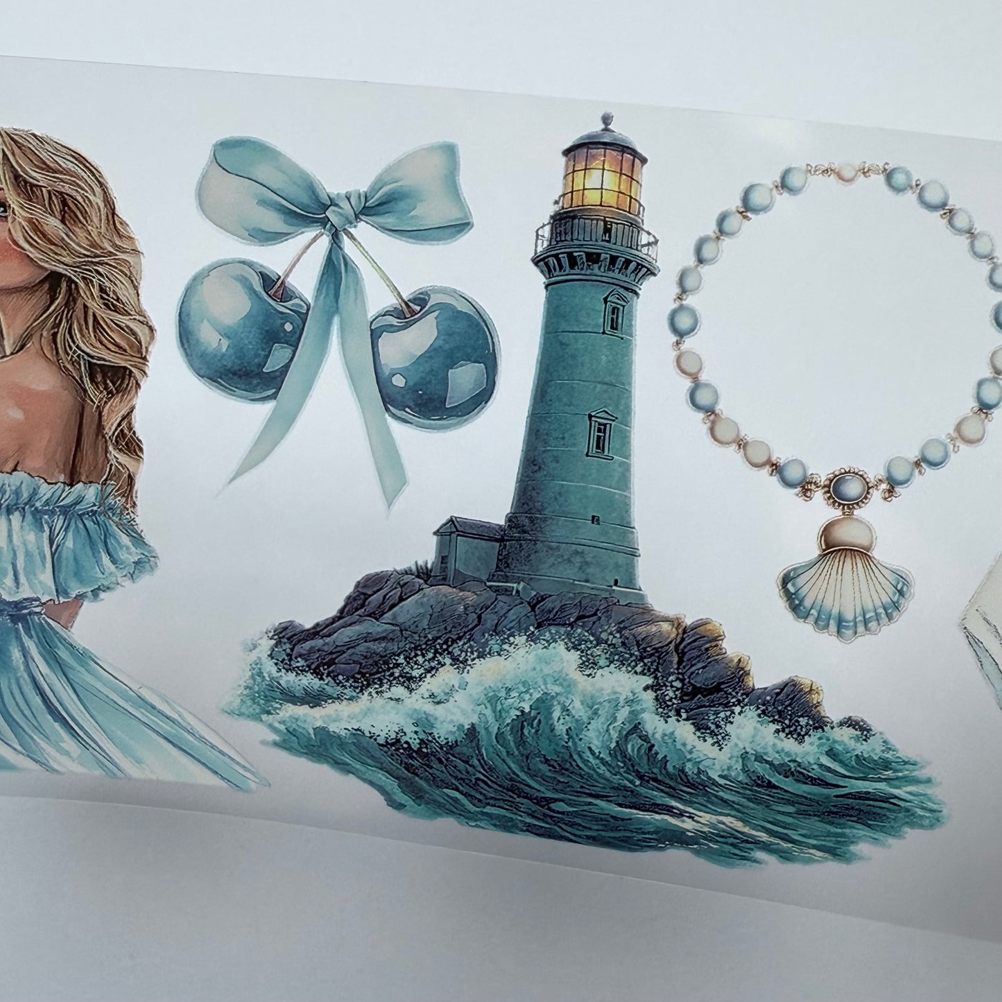 PET 3D raised Boho and Bridal shower tape,one roll fashion, junk journal, scrapbooking,bullet journal, card making.