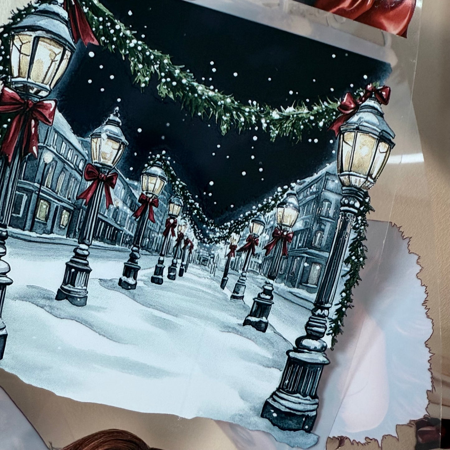 PET 3D raised Midnight Mistletoe and Holiday Magic tape,one roll fashion, junk journal, scrapbooking,bullet journal, card making.