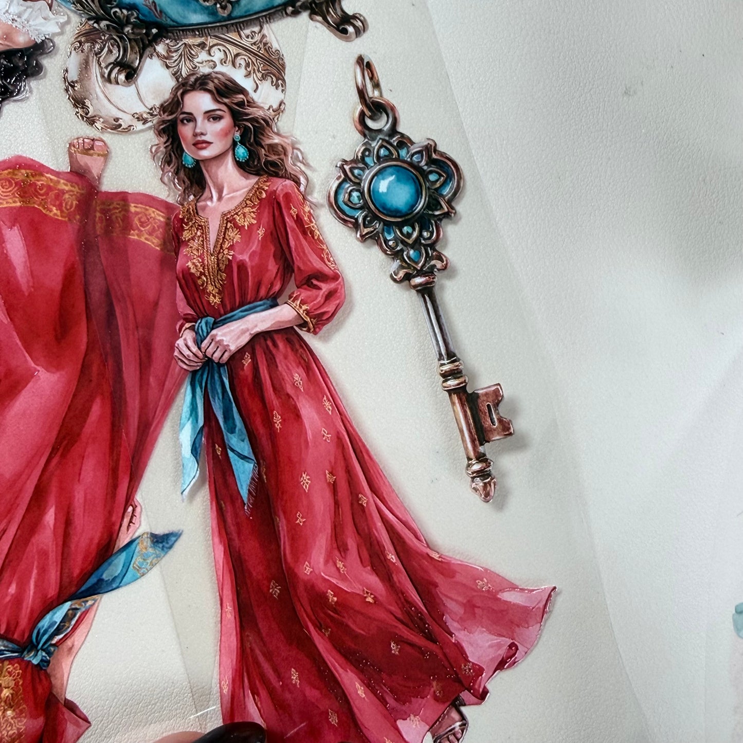 Istanbul Spring Bazaar and Gilded Ballroom Hearts PET 3D raised tape,one roll fashion, junk journal, scrapbooking,bullet journal, card making.