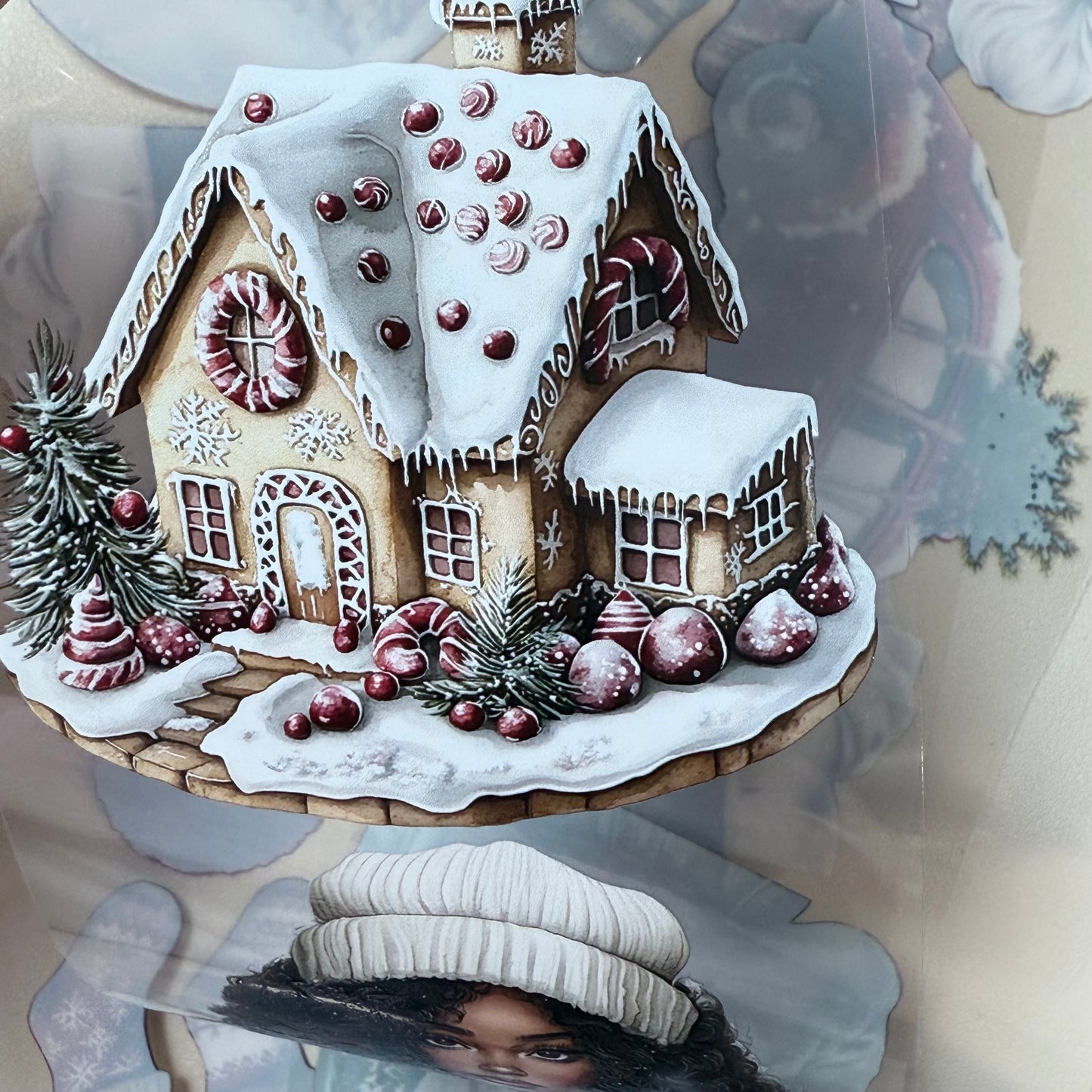 PET 3D raised Warm  Swiss Christmas and Christmas Farmhouse tape,one roll fashion, junk journal, scrapbooking,bullet journal, card making.