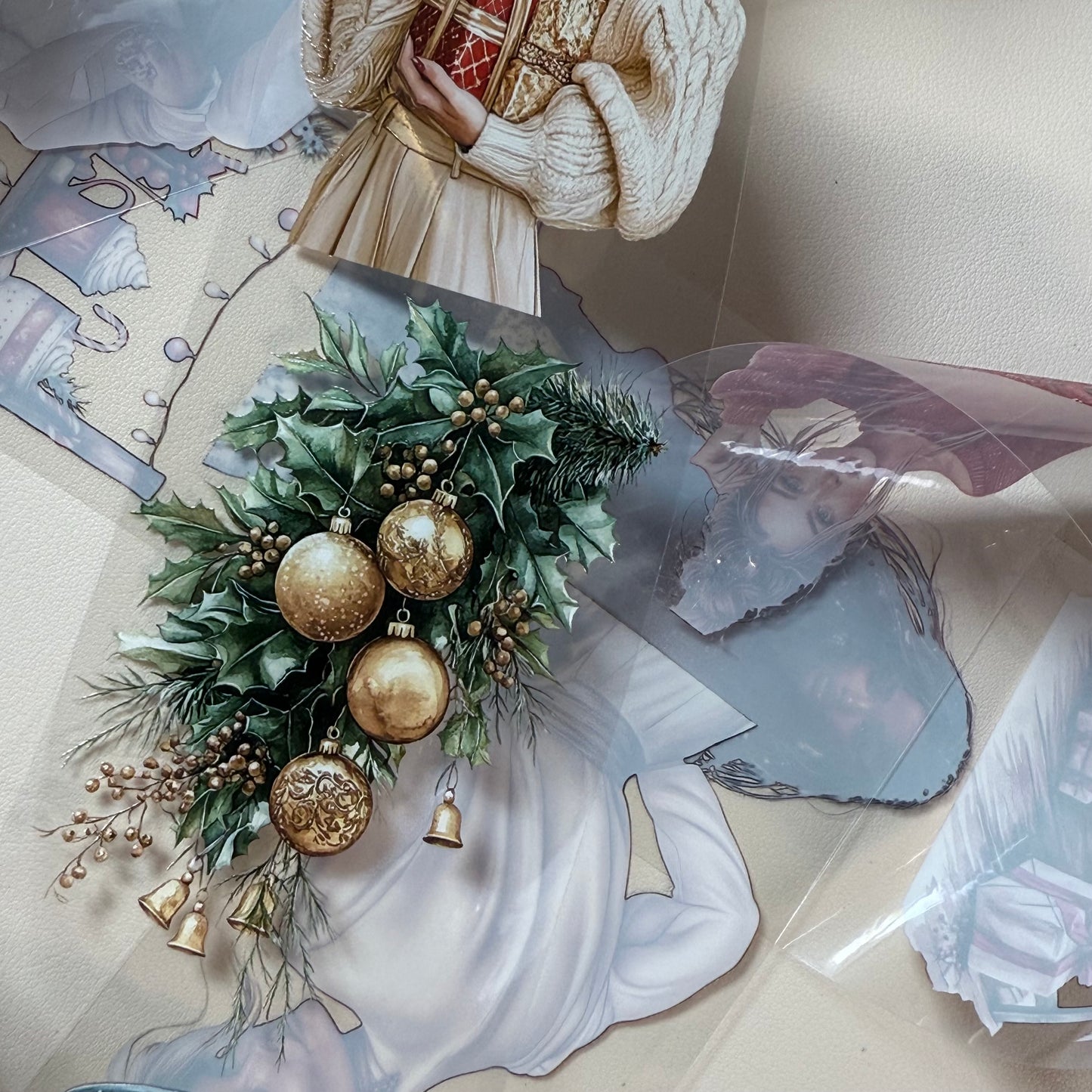 PET 3D raised Snowflake Wishes and Luxe White Christmas tape,one roll fashion, junk journal, scrapbooking,bullet journal, card making.