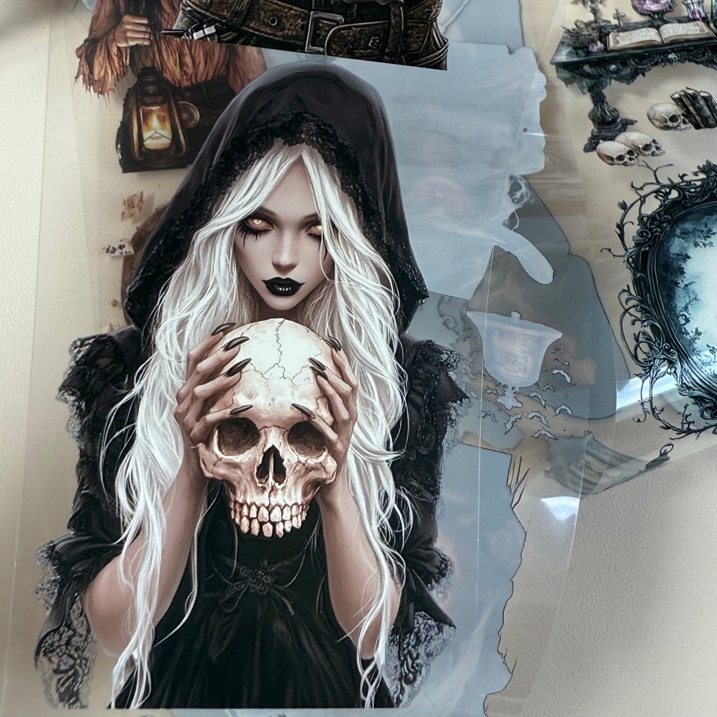 PET 3D raised Western Halloween and Black Witchcraft tape,one roll fashion, junk journal, scrapbooking,bullet journal, card making.