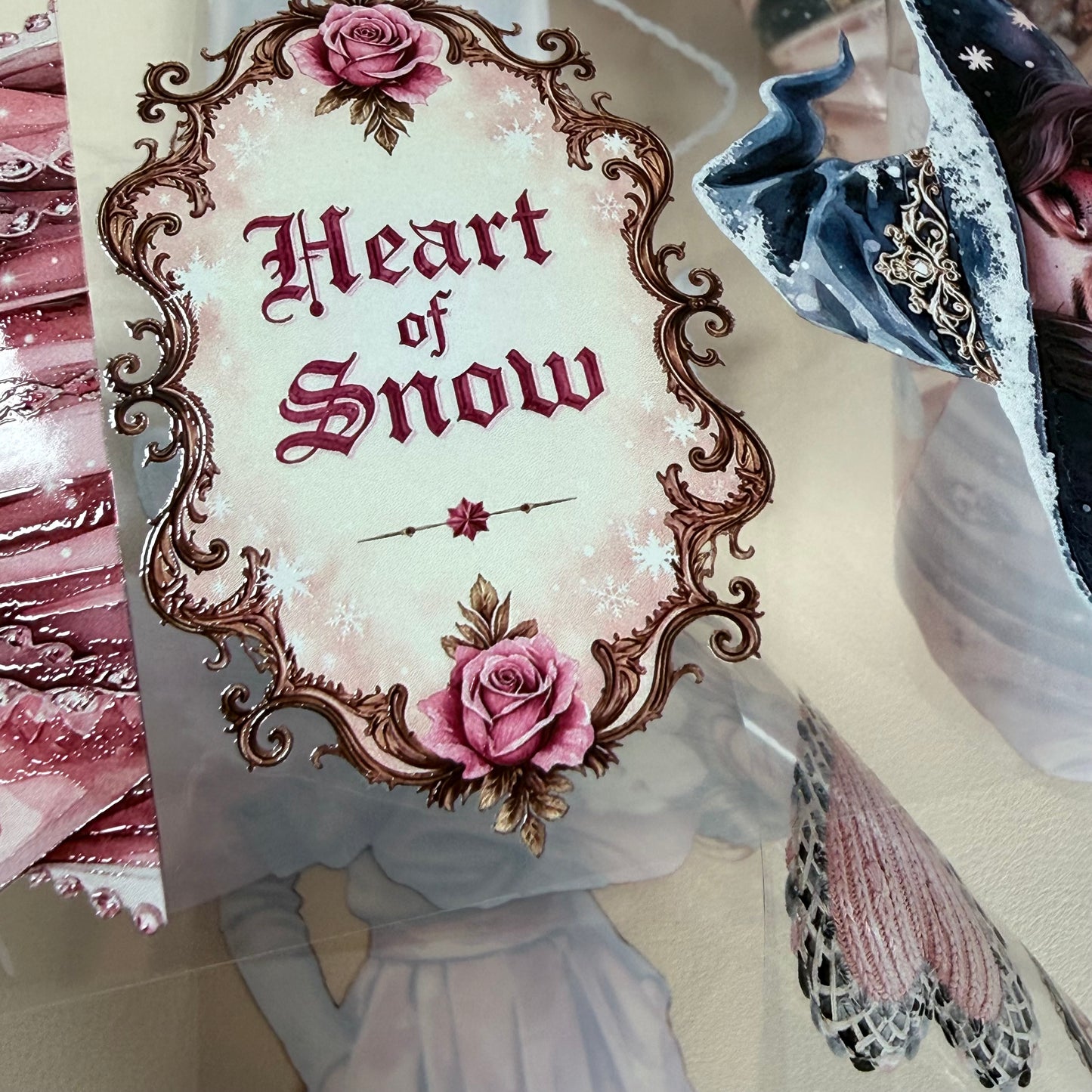 Winter Loving and  Rose Quartz Winter Witch PET 3D raised tape,one roll fashion, junk journal, scrapbooking,bullet journal, card making.