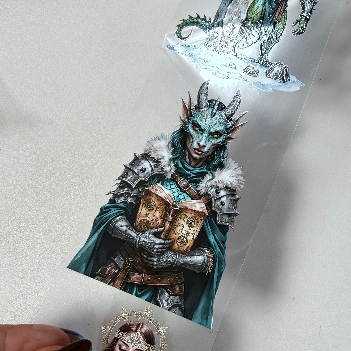 Runestone Winter Wyrms and Moonshadow Night Dragons PET 3D raised tape,one roll fashion, junk journal, scrapbooking,bullet journal, card making.