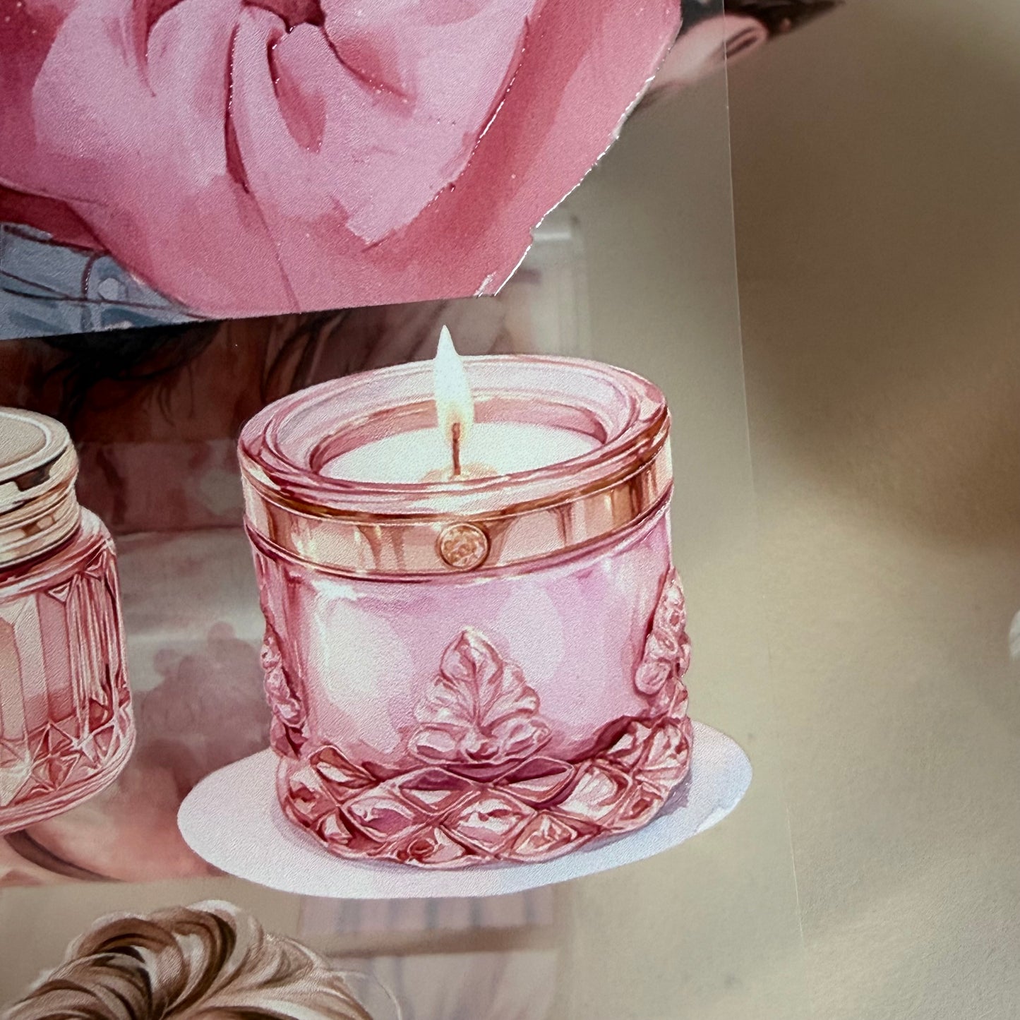 PET Self Care Aesthetic and Pinterest Pink vibe 3D raised tape,one roll fashion, junk journal, scrapbooking,bullet journal, card making.