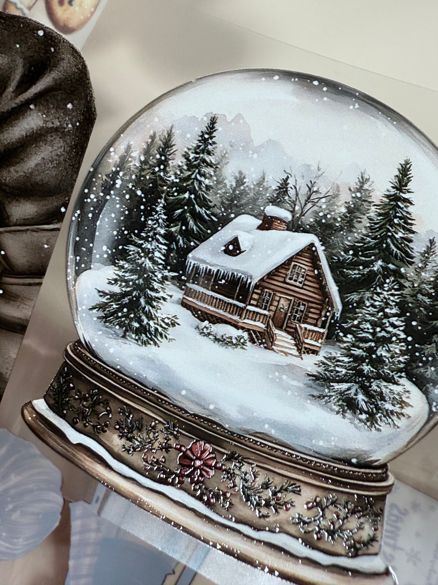 PET 3D raised Christmas  countryside and Peppermint mocha Noel tape,one roll fashion, junk journal, scrapbooking,bullet journal, card making.