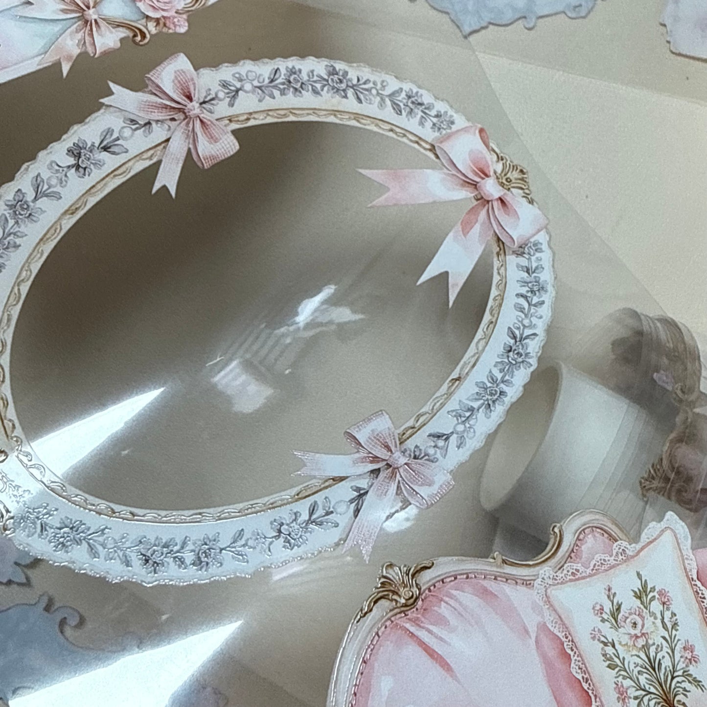 PET 3D raised Landscape Rococo addiction tape,one roll fashion, junk journal, scrapbooking,bullet journal, card making.